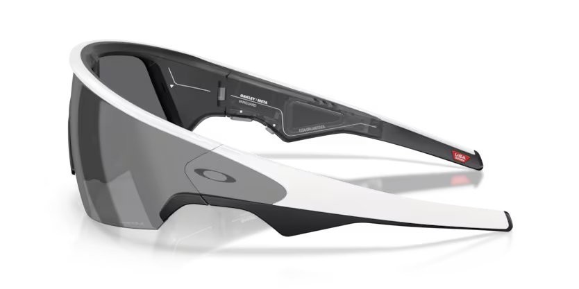 Occhiali da sole Oakley Meta AI Glasses Vanguard OW 8001 (800105) colore bianco forma rettangolare lenti prizm black