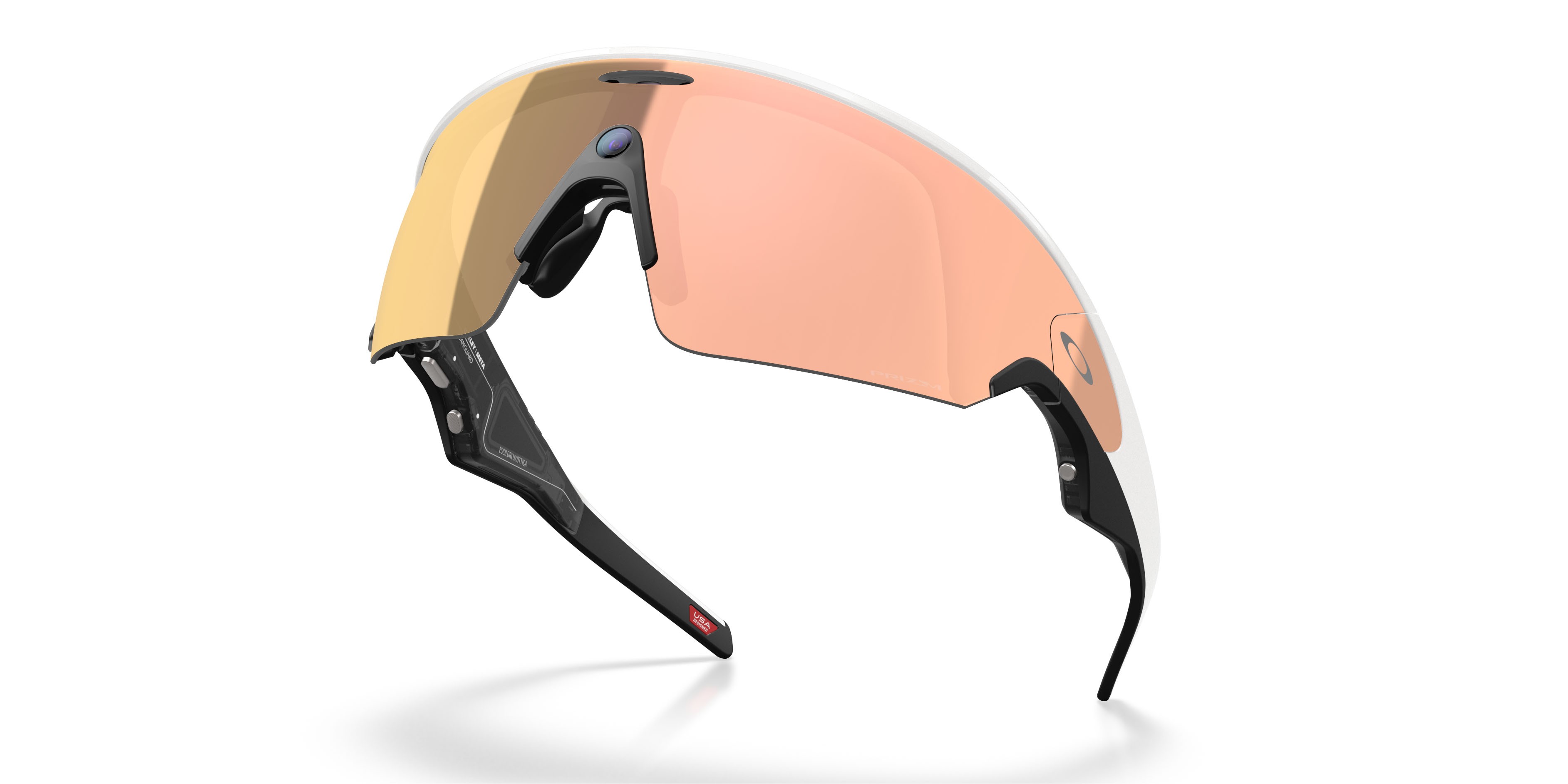 Sunglasses Oakley Meta AI Glasses Vanguard OW 8001 (800108) color bianco shape rectangle lenses prizm rose gold