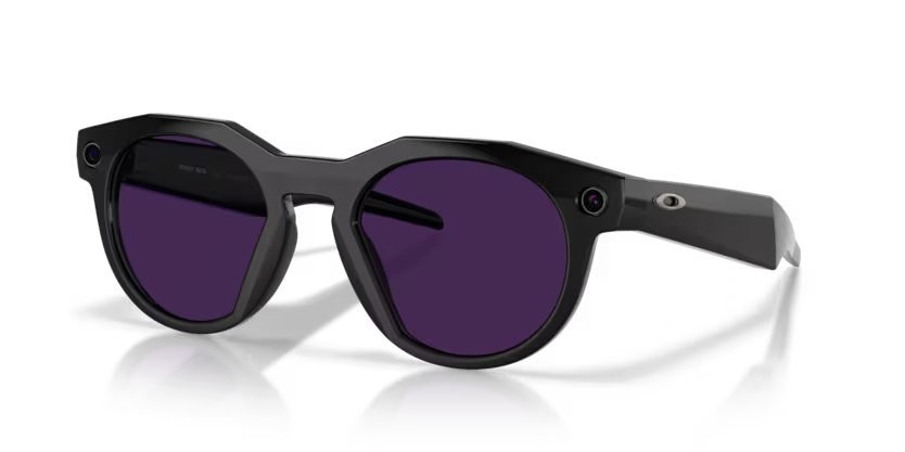 Occhiali da sole Oakley Meta AI Glasses HSTN OW 8002 (800202) colore nero forma rotondo lenti transitions amethyst