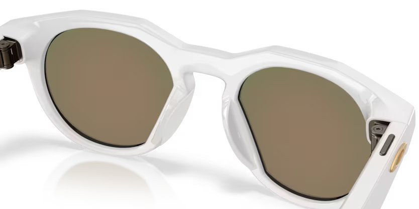 Occhiali da sole Oakley Meta AI Glasses HSTN OW 8002 (800204) colore grigio caldo forma rotondo lenti prizm ruby