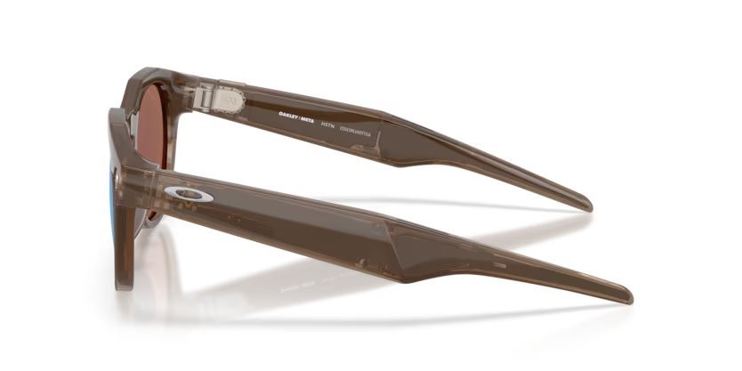 Occhiali da sole Oakley Meta AI Glasses HSTN OW 8002 (800206) colore marrone fumo forma rotondo lenti prizm deep water polarized