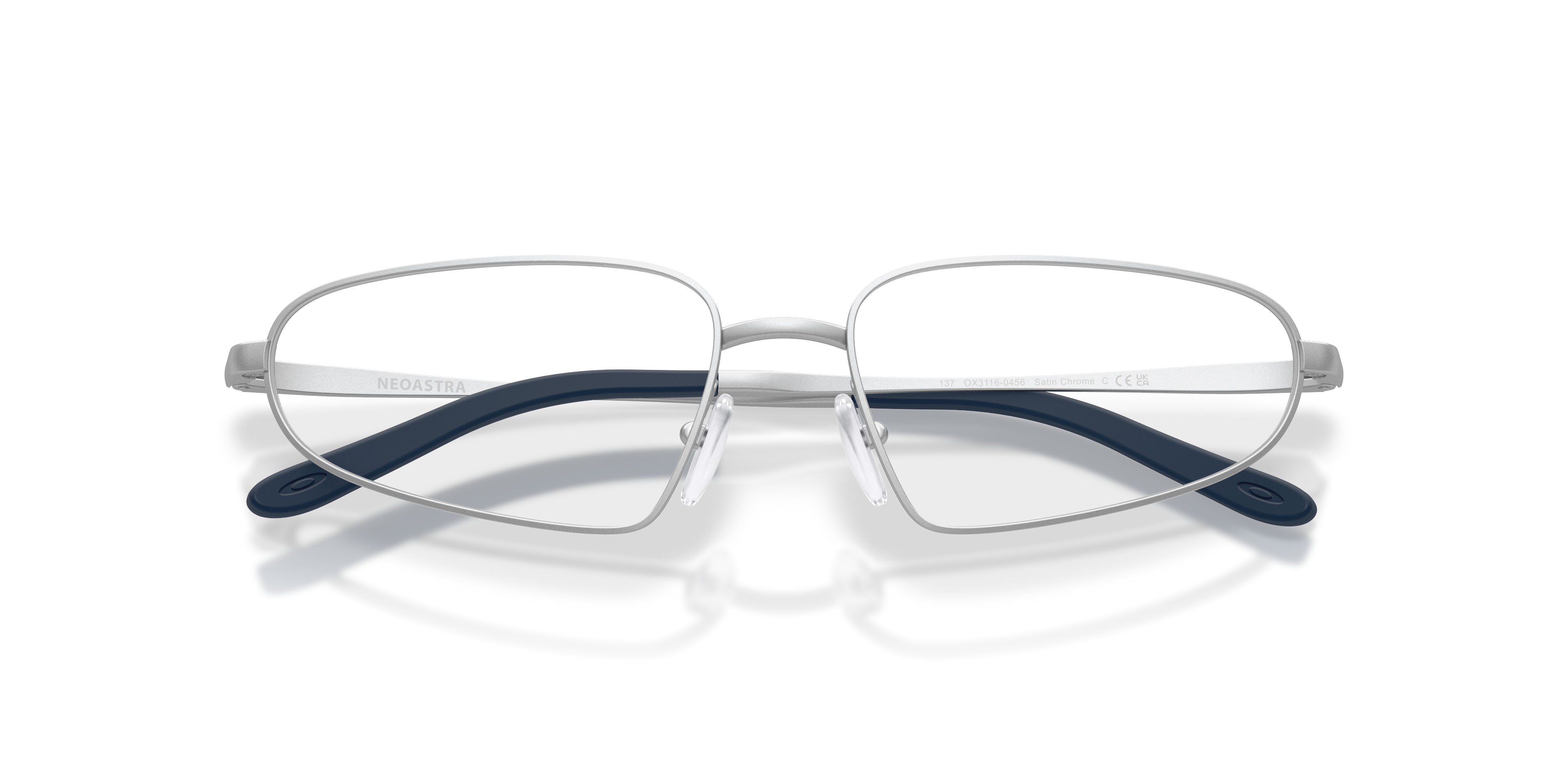 Occhiali da vista Oakley Neoastra OX 3116 (311604) colore cromo satinato forma rettangolare lenti lente demo