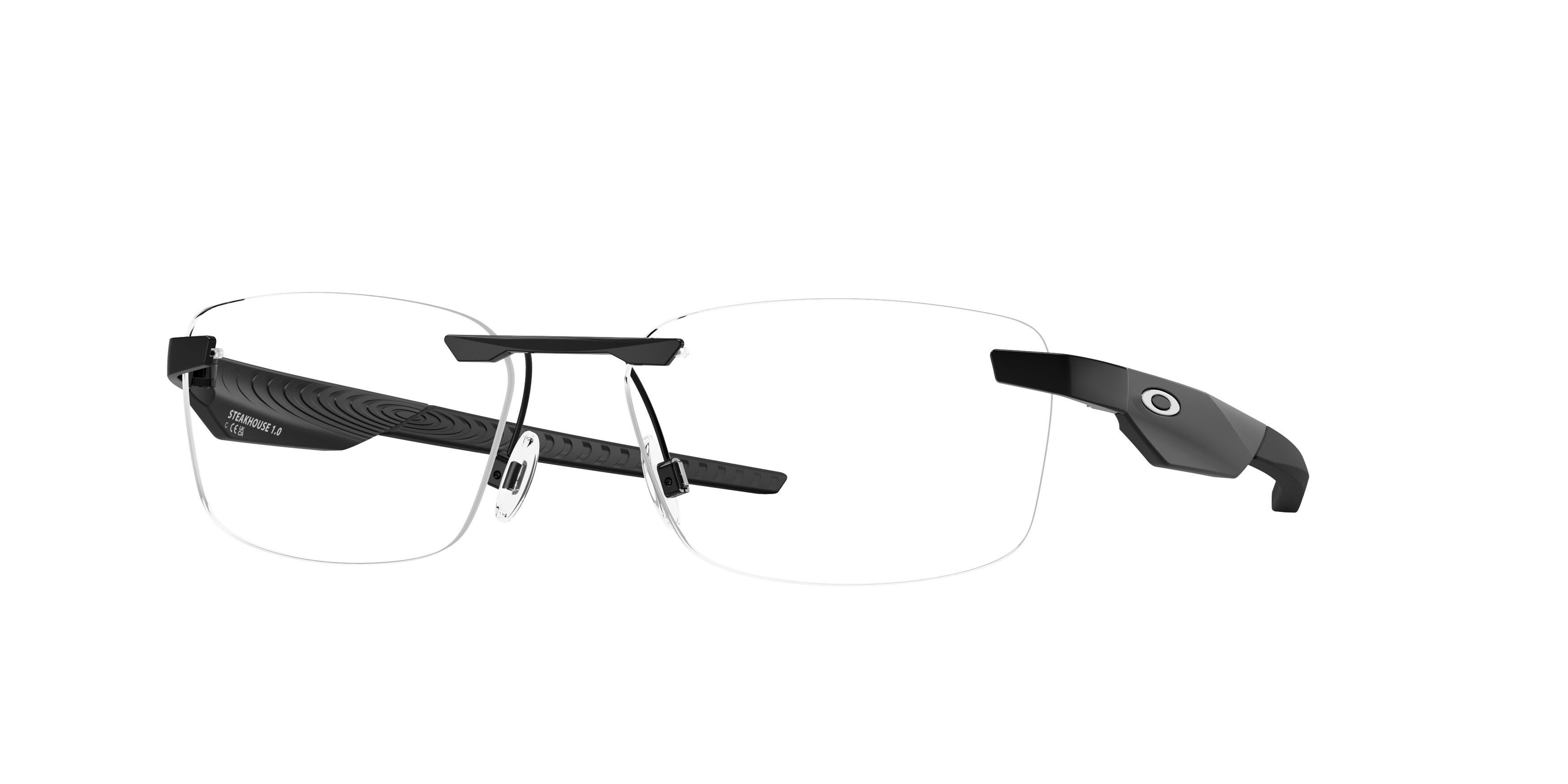Occhiali da vista Oakley Steakhouse 1.0 OX 3126 (312601) colore nero satinato forma rettangolare lenti lente demo