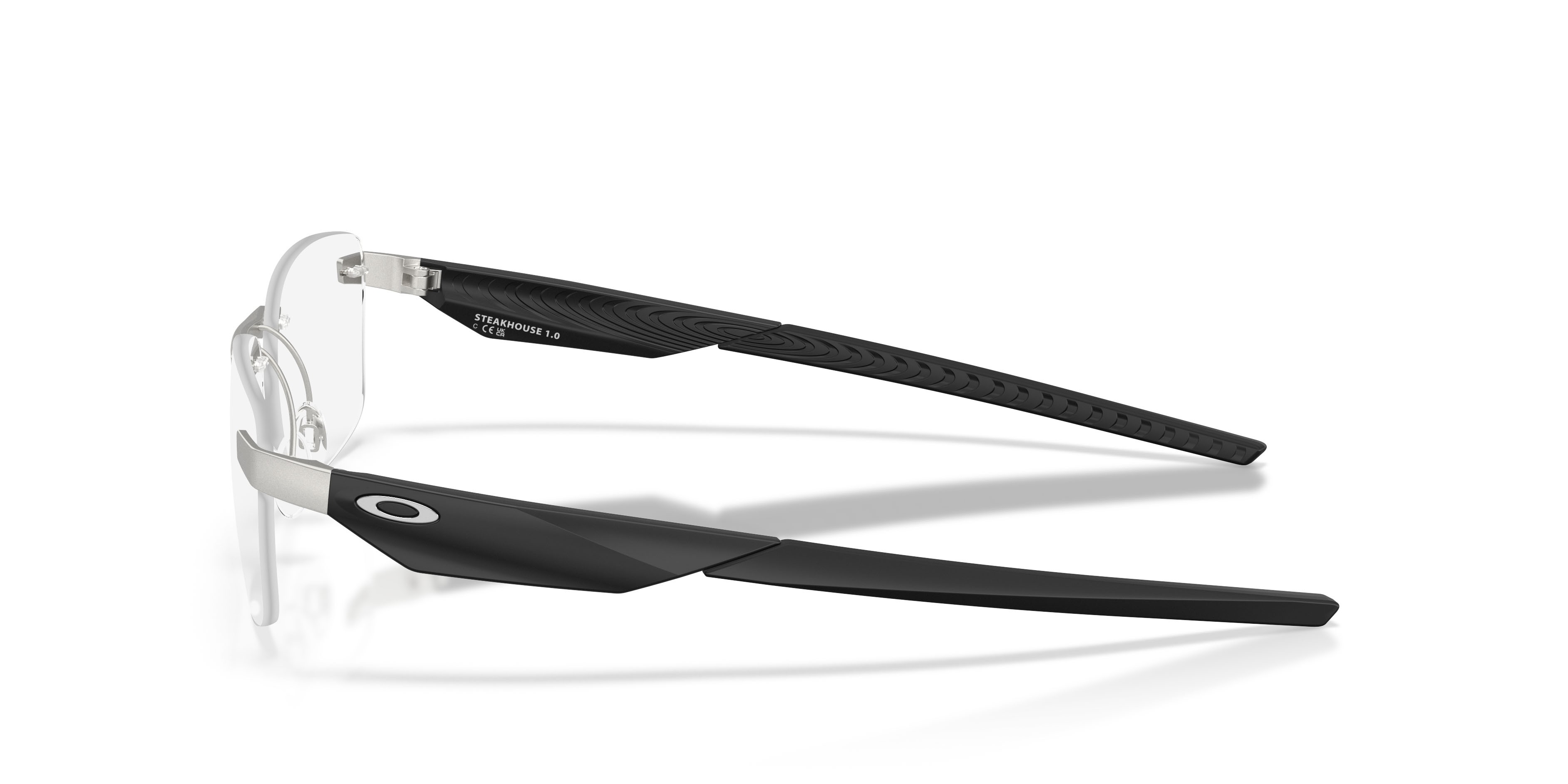 Occhiali da vista Oakley Steakhouse 1.0 OX 3126 (312604) colore cromo satinato forma rettangolare lenti lente demo