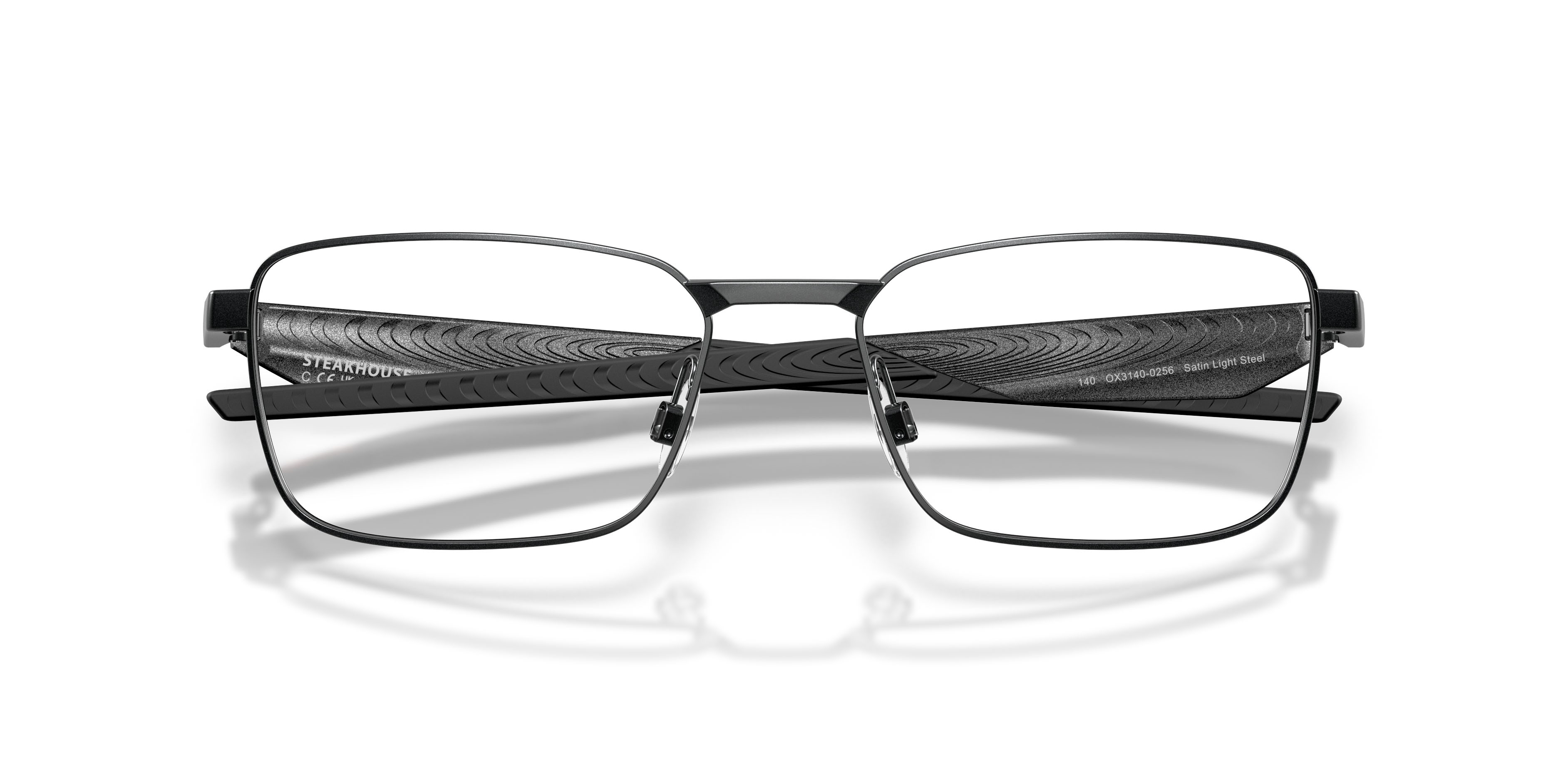Occhiali da vista Oakley Steakhouse OX 3140 (314002) colore acciaio chiaro satinato forma rettangolare lenti lente demo