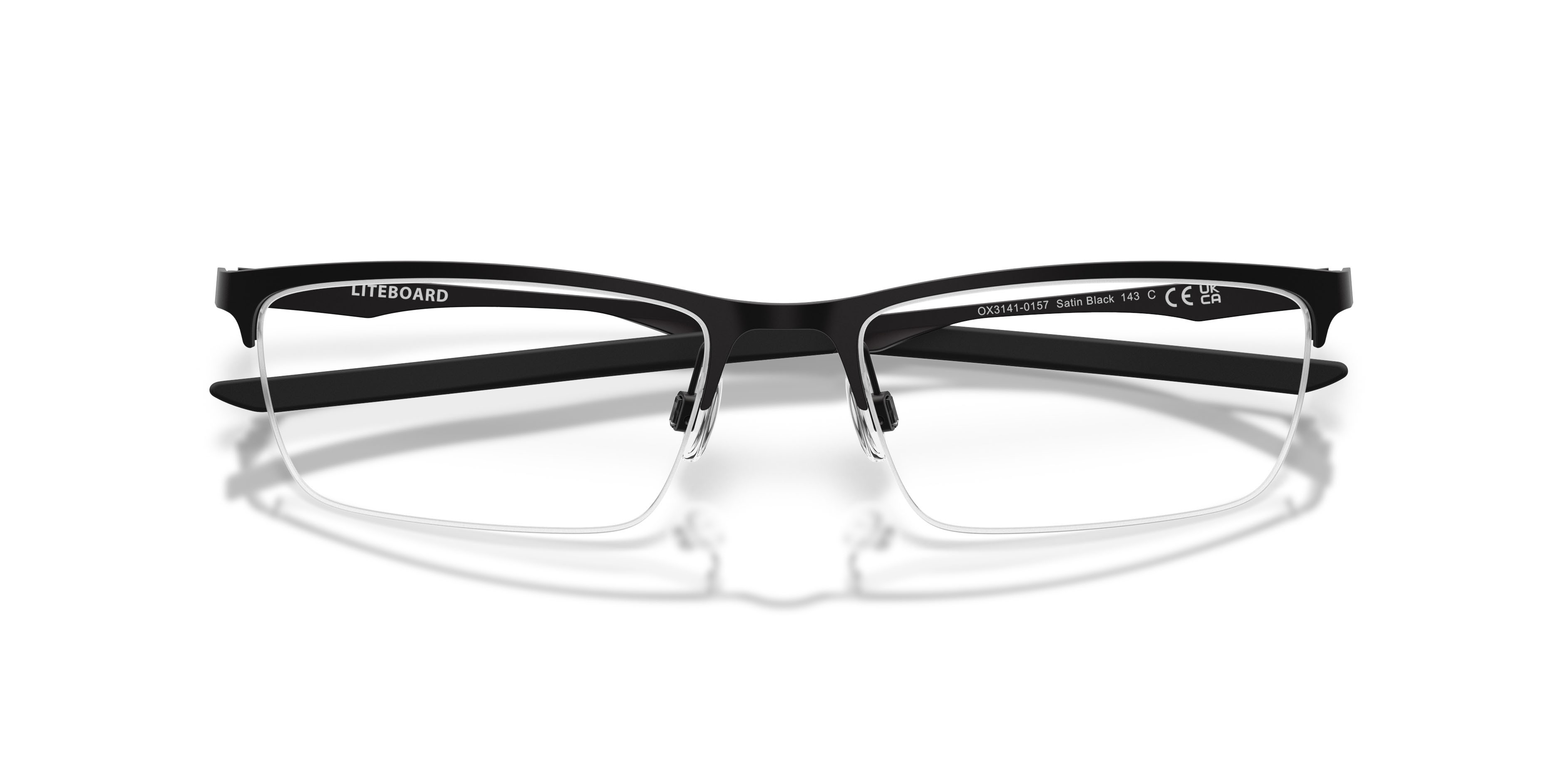 Occhiali da vista Oakley Liteboard OX 3141 (314101) colore nero satinato forma rettangolare lenti lente demo
