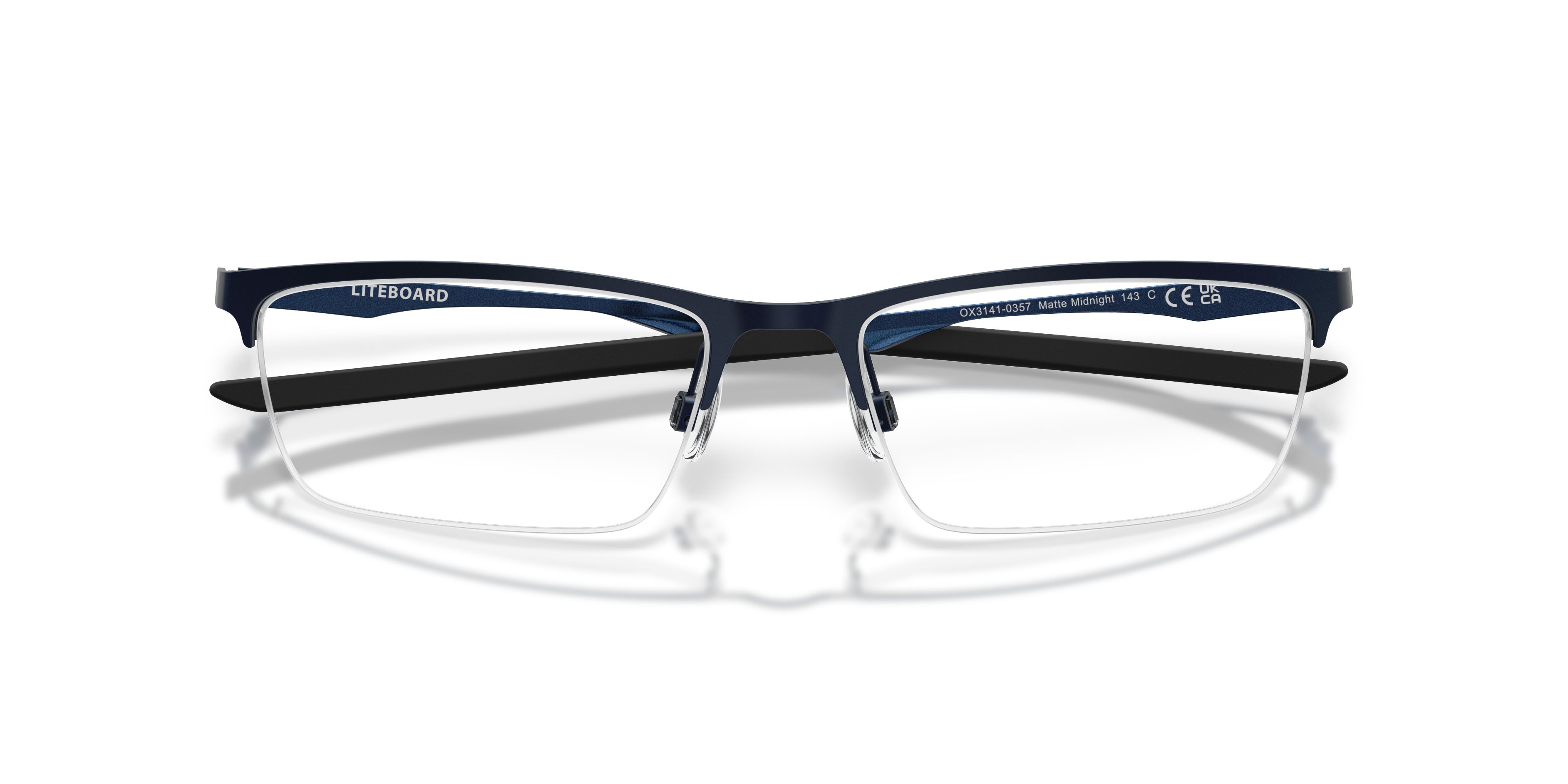Occhiali da vista Oakley Liteboard OX 3141 (314103) colore midnight opaco forma rettangolare lenti lente demo