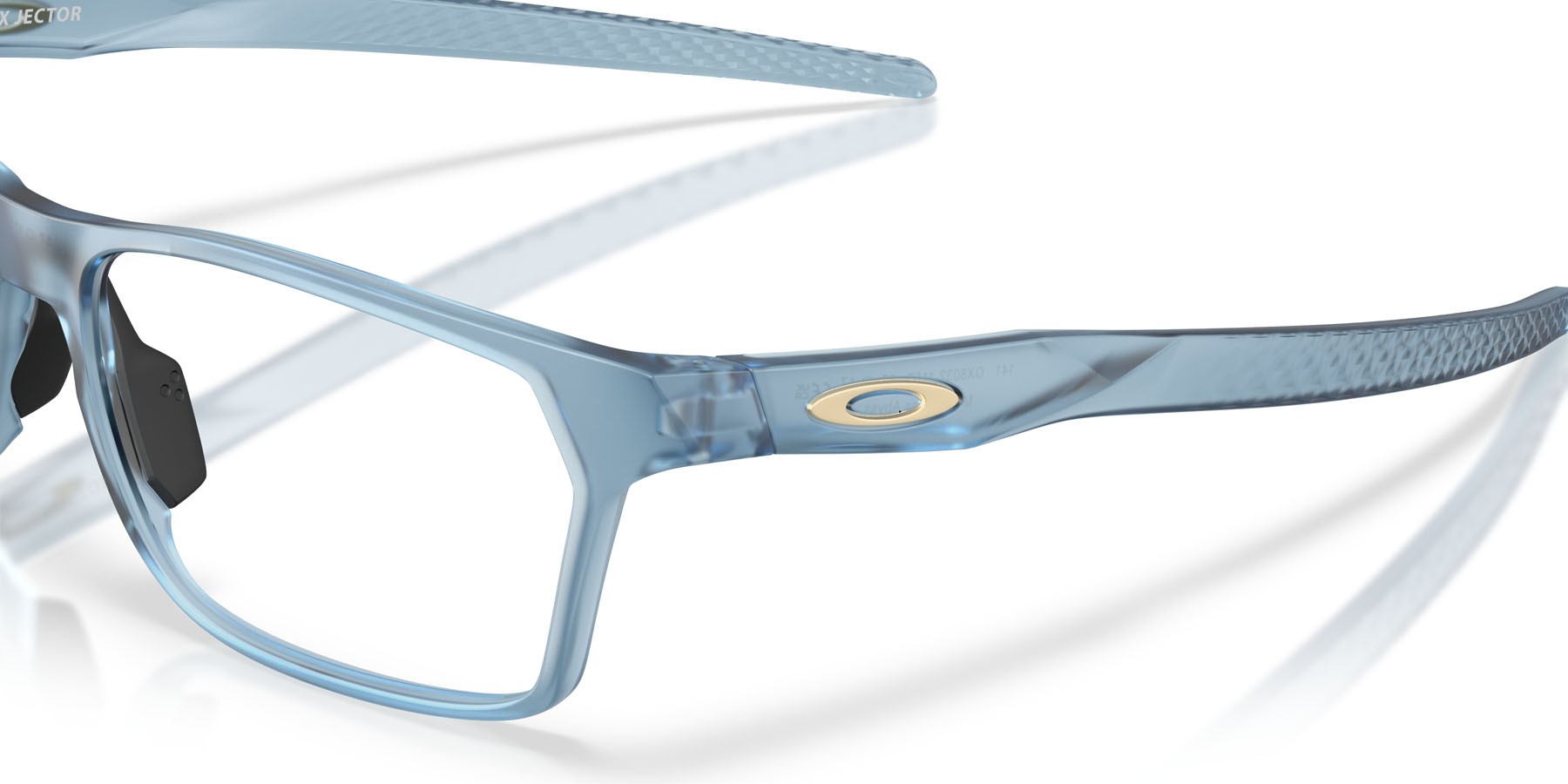 Brillen Oakley Hex Jector OX 8032 (803211) farbe blu abisso trasparente opaco form rechteckig gläser lente demo