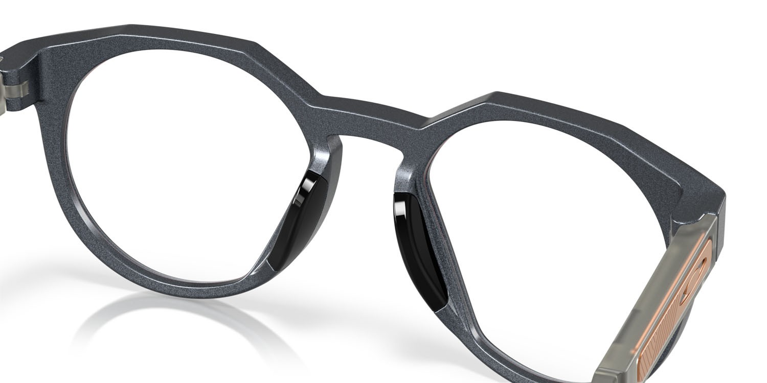 Brillen Oakley HSTN Rx OX 8139 (813909) farbe blu acciaio opaco form rund gläser lente demo