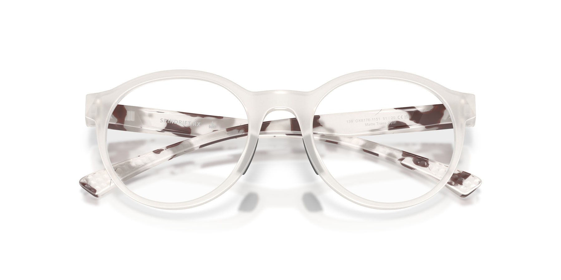 Brillen Oakley Spindrift Rx OX 8176 (817611) farbe trasparente opalino opaco form rund gläser lente demo