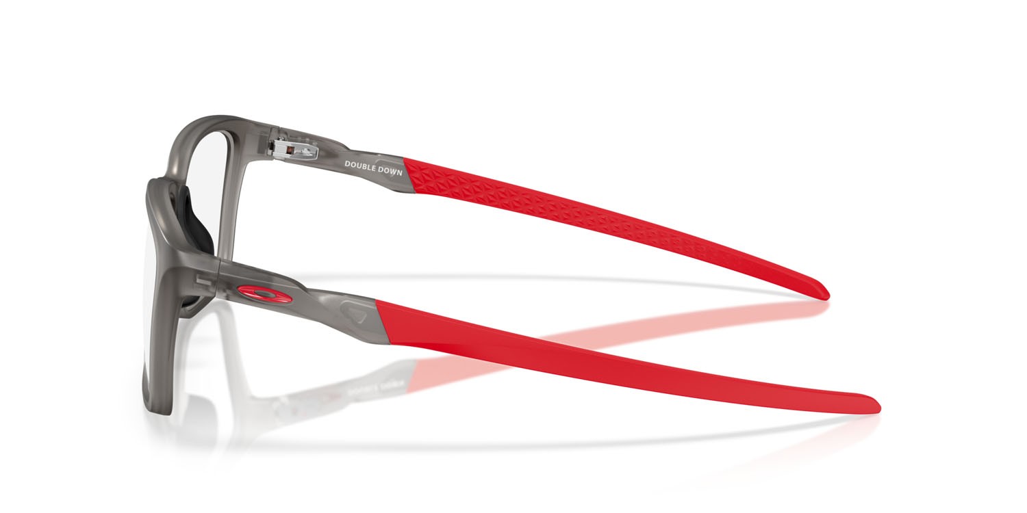 Brillen Oakley Double Down OX 8188D (818802) farbe grigio fumo satinato form quadratisch gläser lente demo