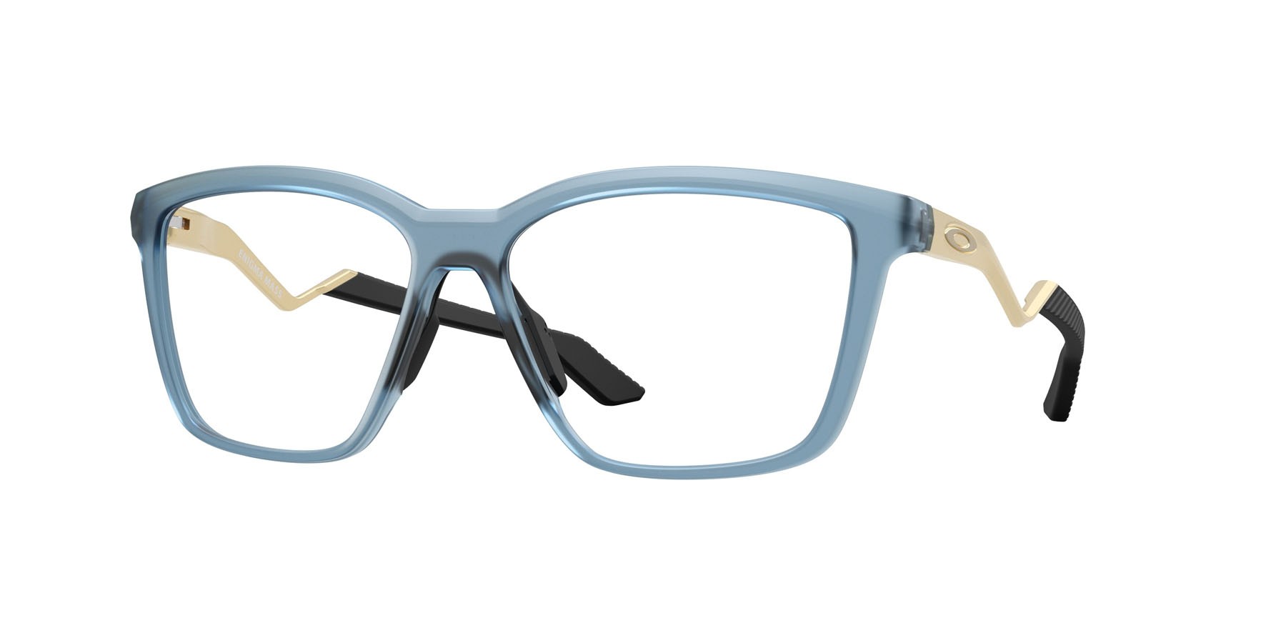 Occhiali da vista Oakley Enigma Mass OX 8191 (819107) colore blu abisso trasparente opaco forma quadrato lenti lente demo