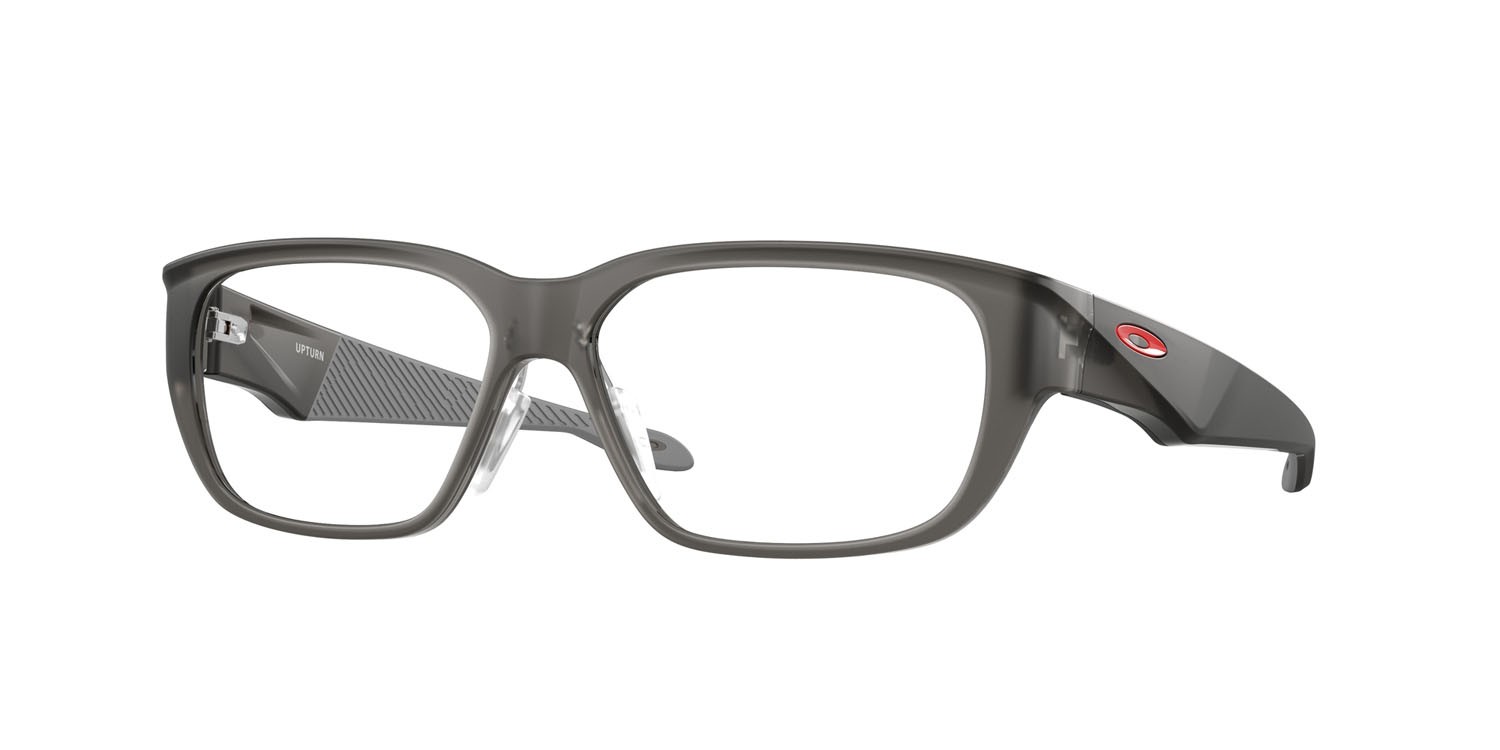 Occhiali da vista Oakley Upturn OX 8192D (819202) colore grigio fumo satinato forma rettangolare lenti lente demo