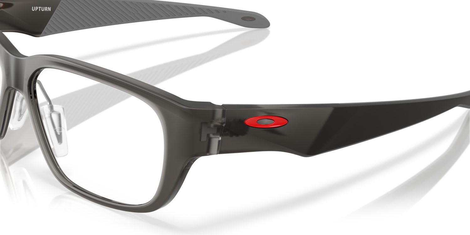 Occhiali da vista Oakley Upturn OX 8192D (819202) colore grigio fumo satinato forma rettangolare lenti lente demo
