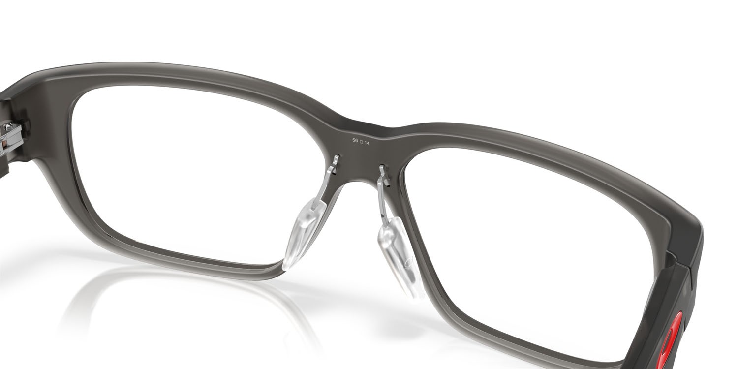 Occhiali da vista Oakley Upturn OX 8192D (819202) colore grigio fumo satinato forma rettangolare lenti lente demo