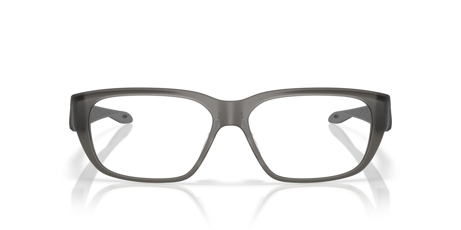 Occhiali da vista Oakley Upturn OX 8192D (819202) colore grigio fumo satinato forma rettangolare lenti lente demo