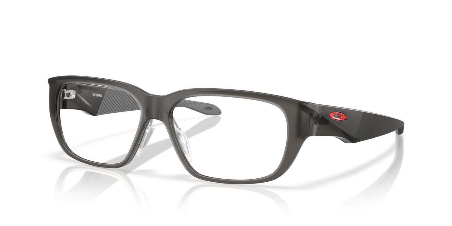 Occhiali da vista Oakley Upturn OX 8192D (819202) colore grigio fumo satinato forma rettangolare lenti lente demo