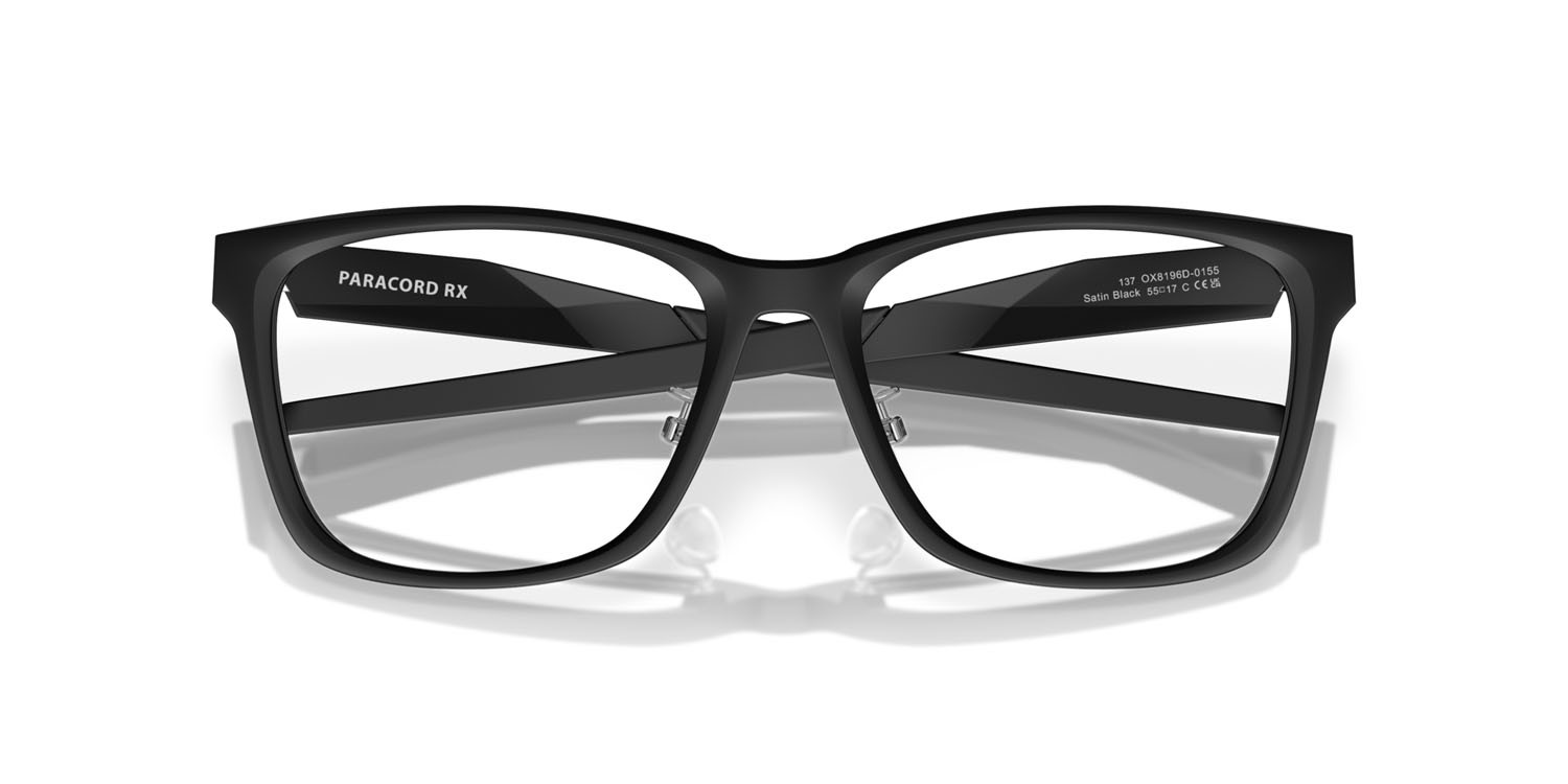 Occhiali da vista Oakley Paracord Rx OX 8196D (819601) colore nero satinato forma quadrato lenti lente demo