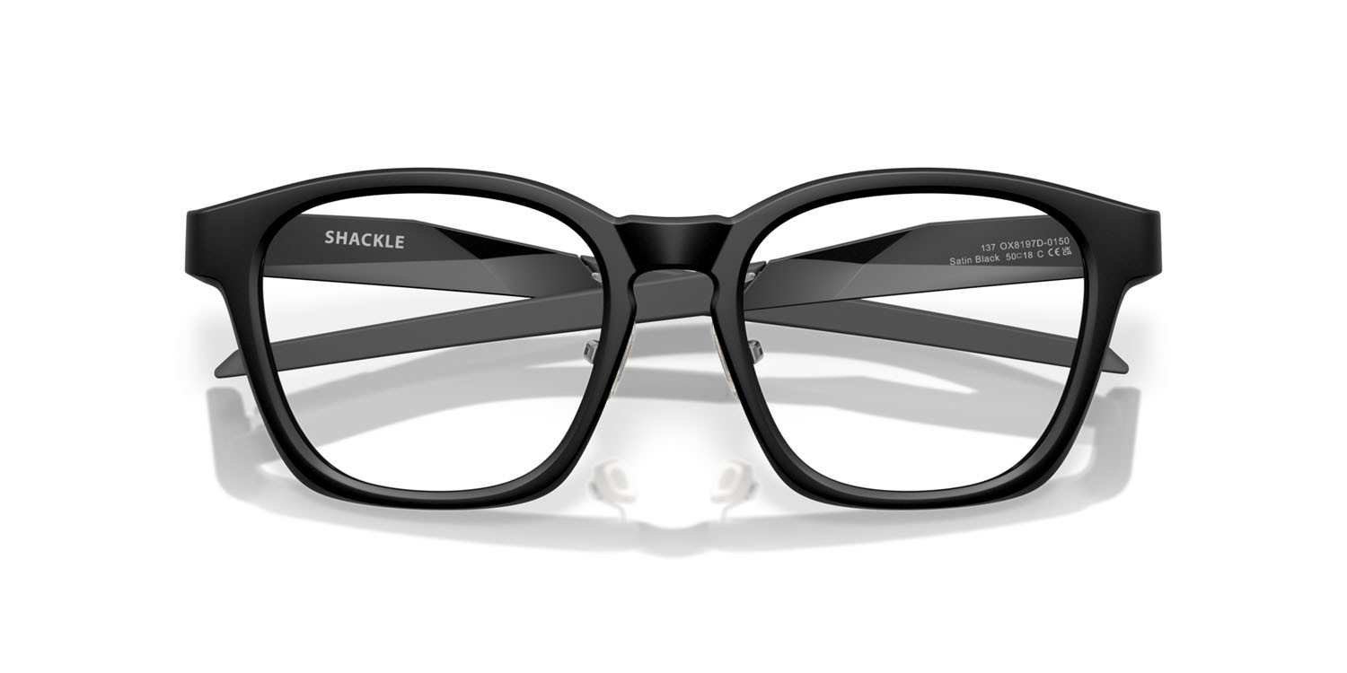 Occhiali da vista Oakley Shackle OX 8197D (819701) colore nero satinato forma quadrato lenti lente demo