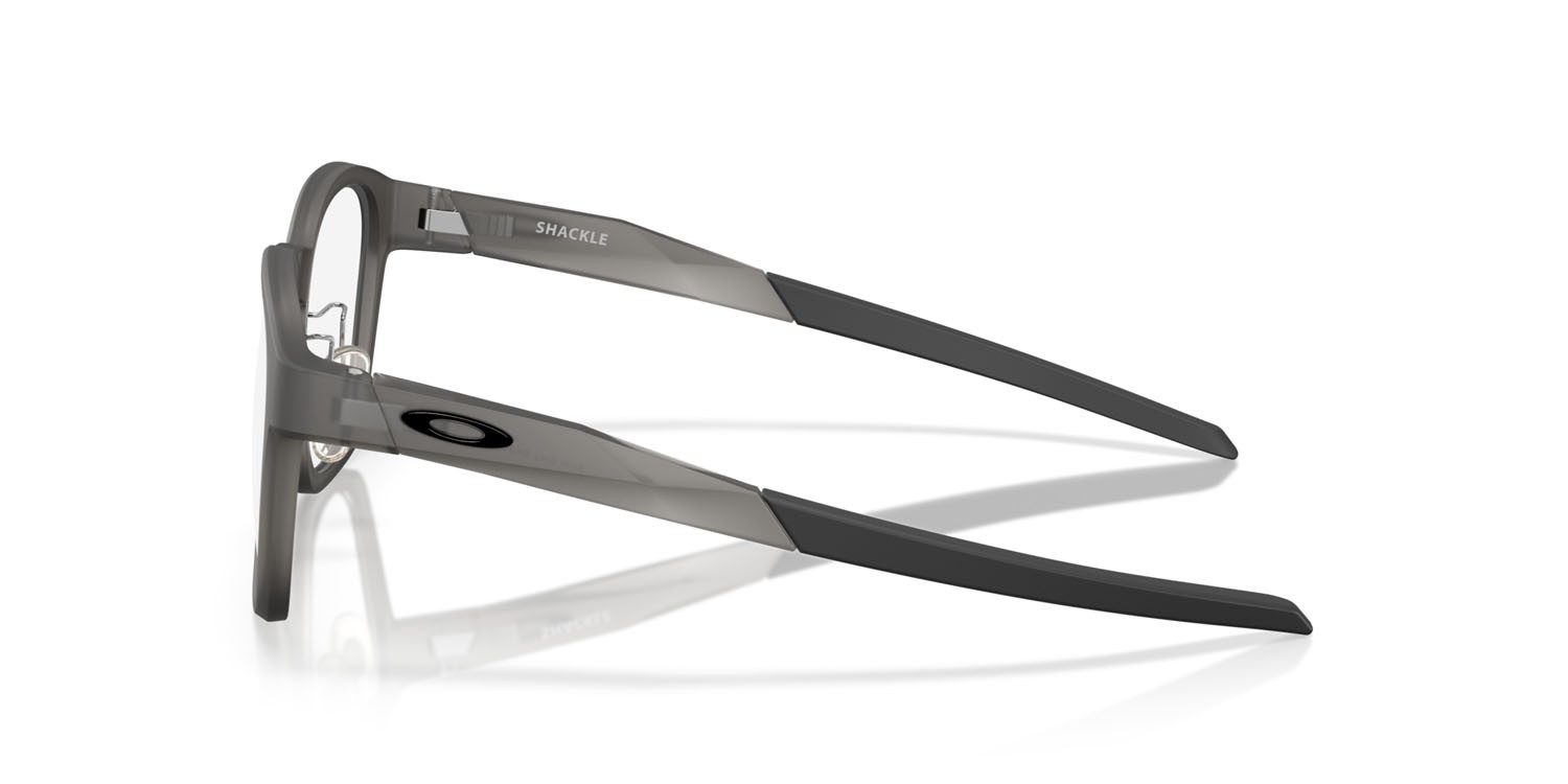 Occhiali da vista Oakley Shackle OX 8197D (819702) colore grigio fumo satinato forma quadrato lenti lente demo