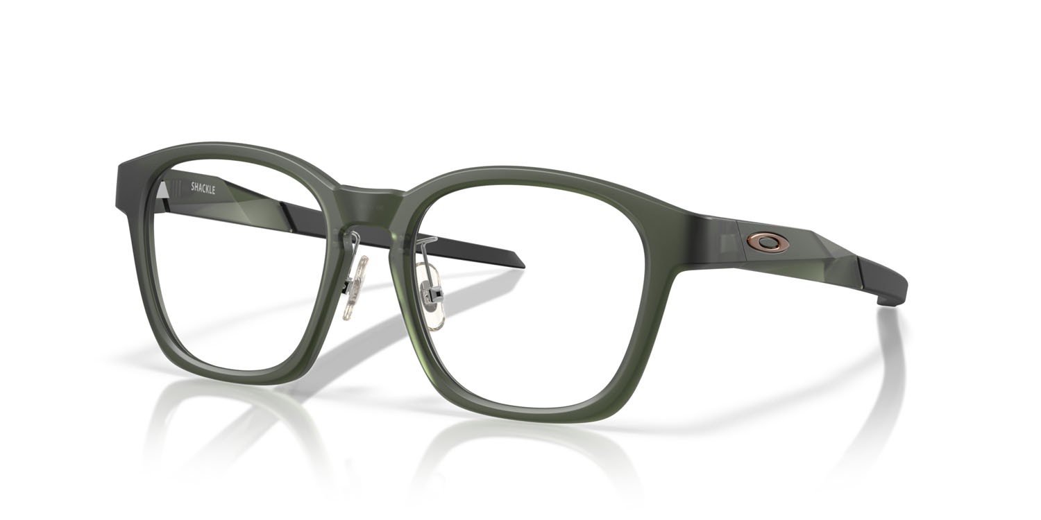 Occhiali da vista Oakley Shackle OX 8197D (819703) colore olive ink opaco forma quadrato lenti lente demo