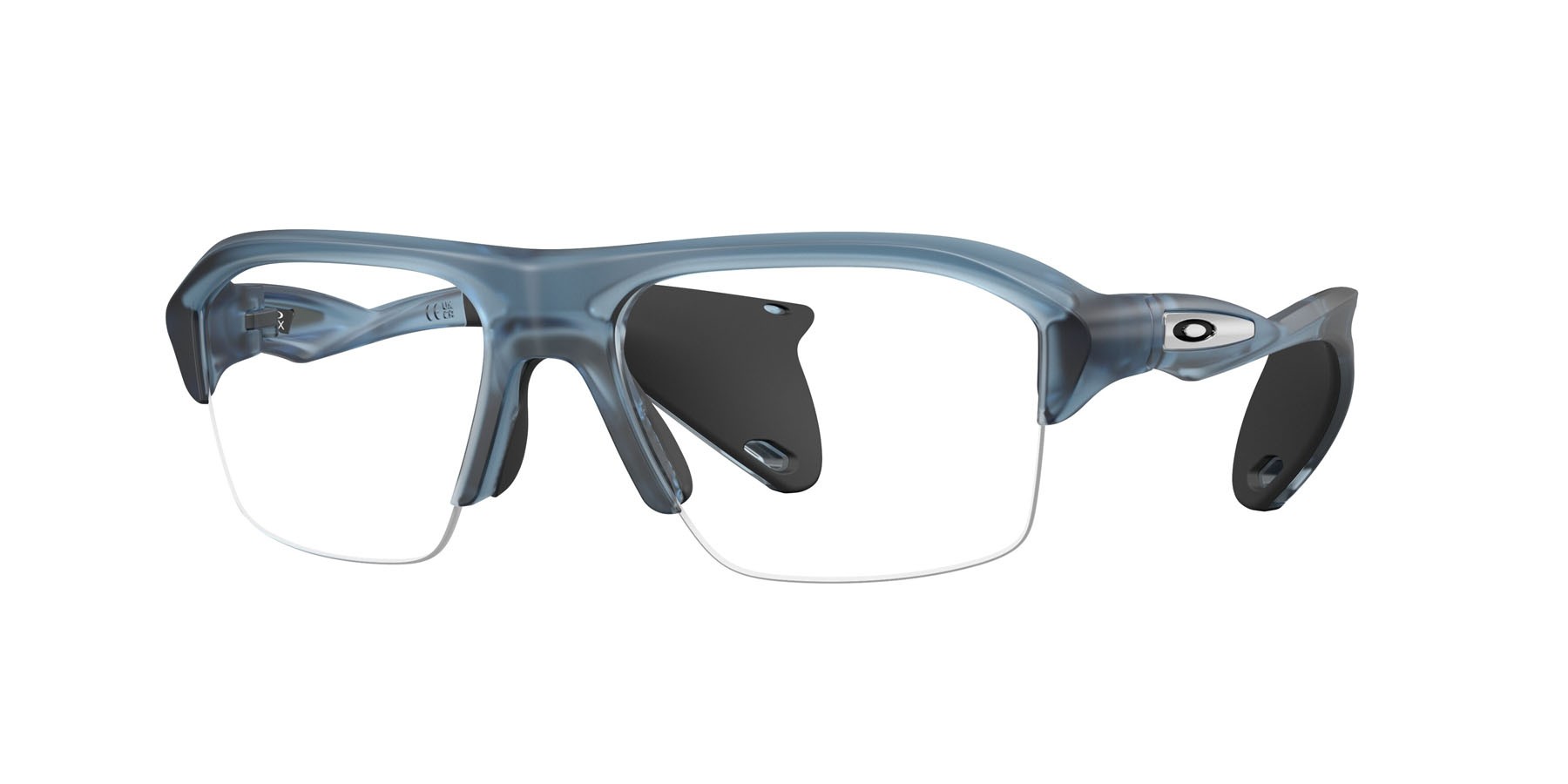 Occhiali da vista Oakley Stunt Glider OX 8198 (819804) colore blu abisso trasparente opaco forma rettangolare lenti lente demo