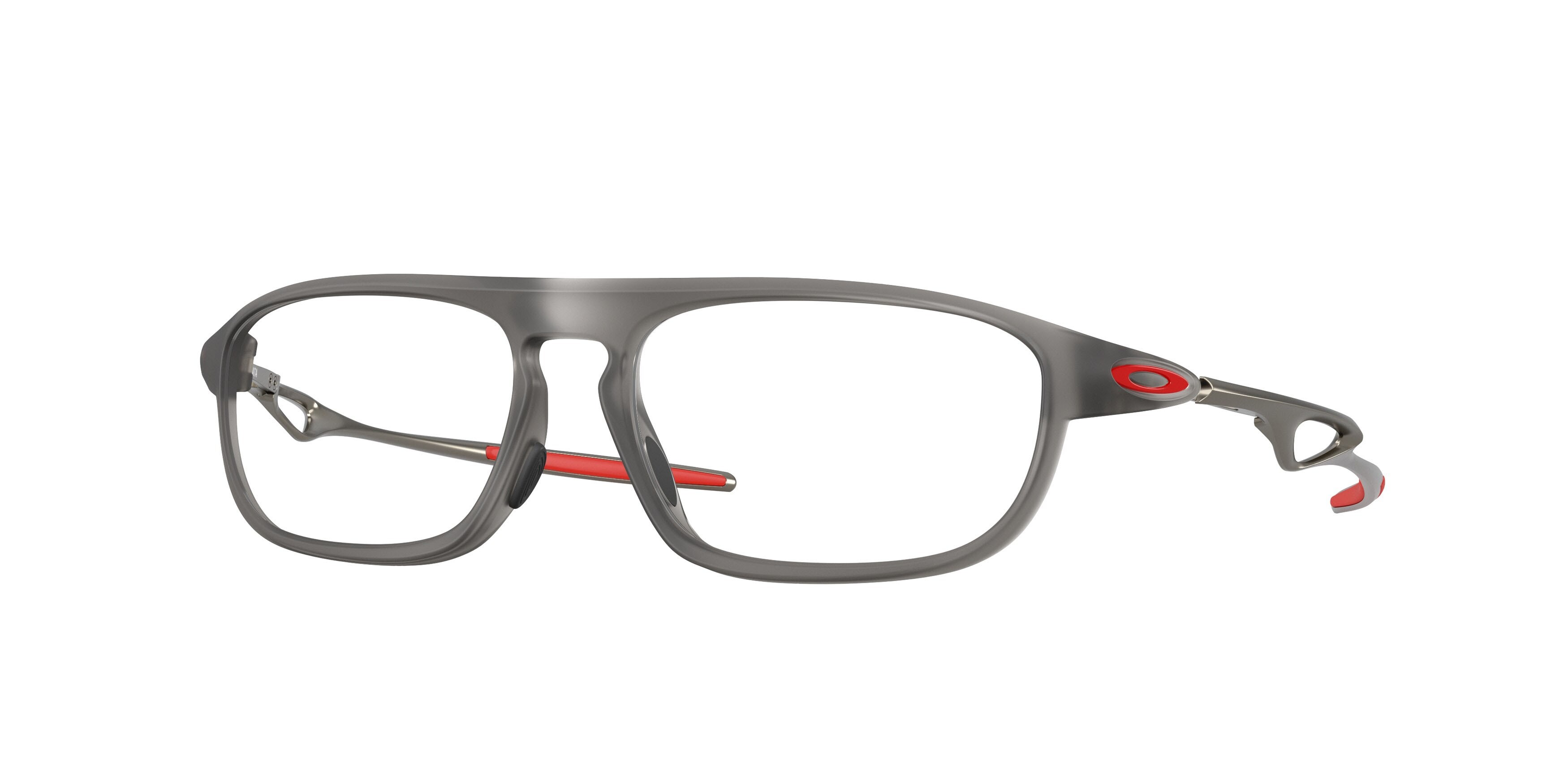 Occhiali da vista Oakley Neomata OX 8203 (820302) colore grigio fumo satinato forma rettangolare lenti lente demo