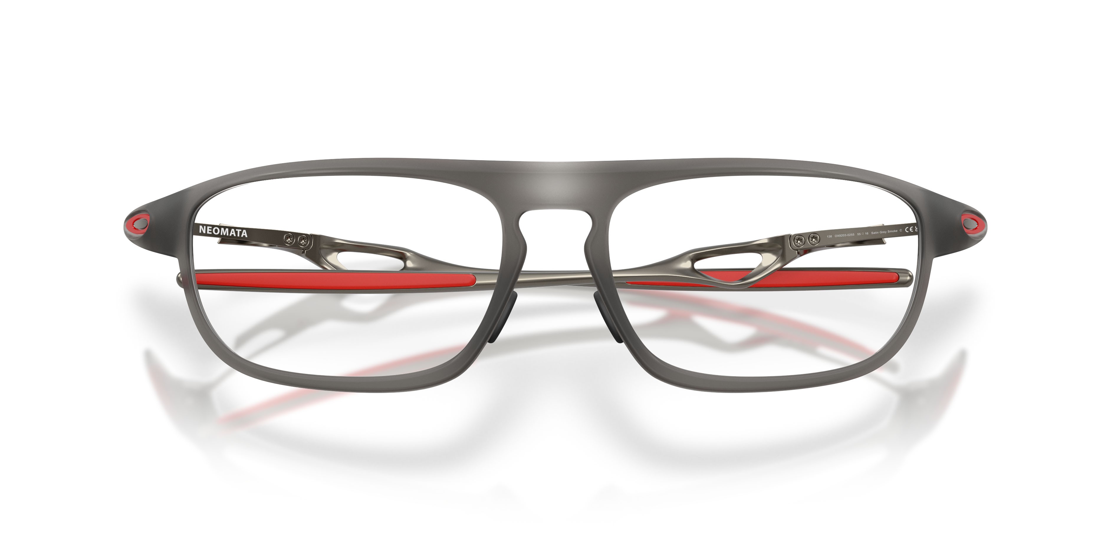 Occhiali da vista Oakley Neomata OX 8203 (820302) colore grigio fumo satinato forma rettangolare lenti lente demo