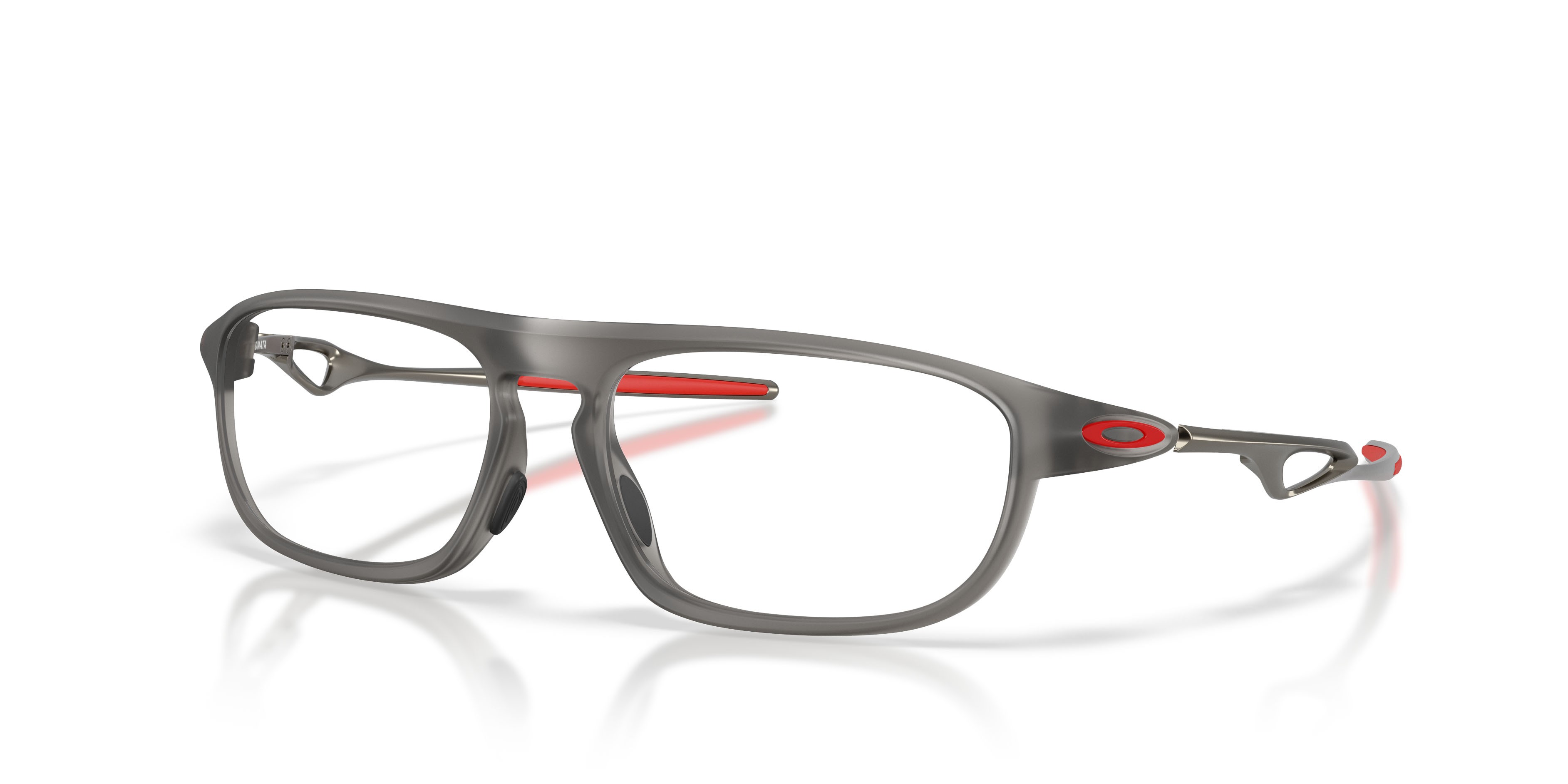 Occhiali da vista Oakley Neomata OX 8203 (820302) colore grigio fumo satinato forma rettangolare lenti lente demo