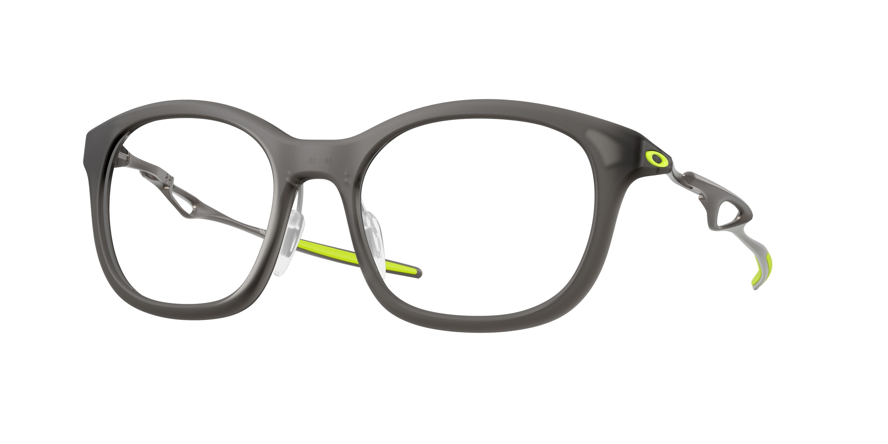 Occhiali da vista Oakley Neoture OX 8204D (820402) colore grigio fumo satinato forma rettangolare lenti lente demo