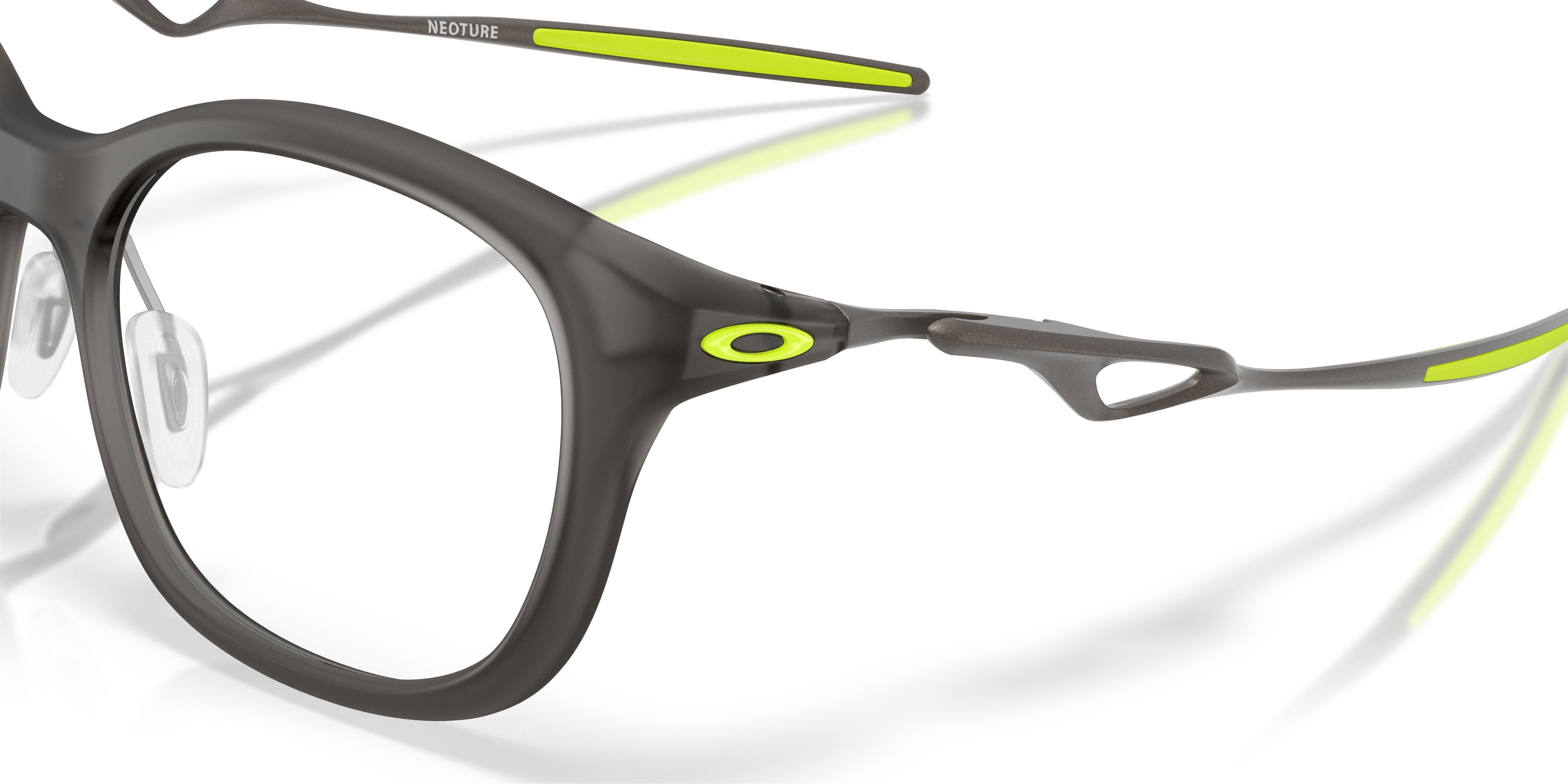 Occhiali da vista Oakley Neoture OX 8204D (820402) colore grigio fumo satinato forma rettangolare lenti lente demo