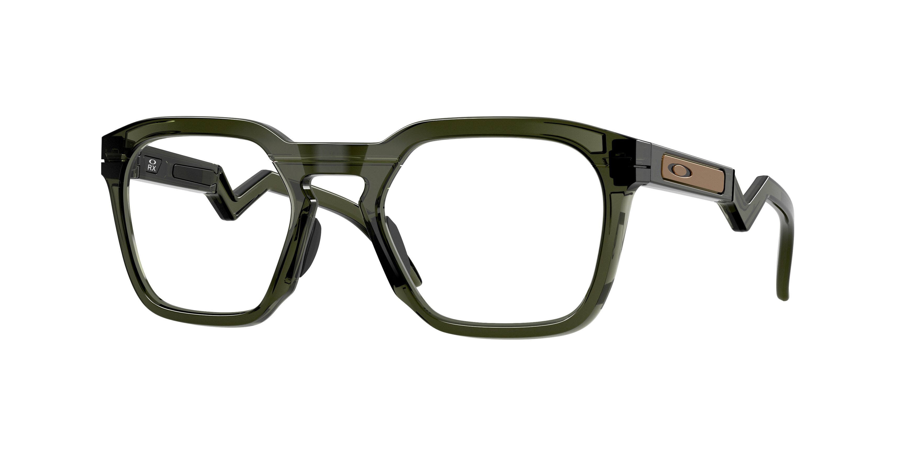 Occhiali da vista Oakley Hstn Sq Rx OX 8208 (820803) colore verde oliva/inchiostro forma quadrato lenti lente demo