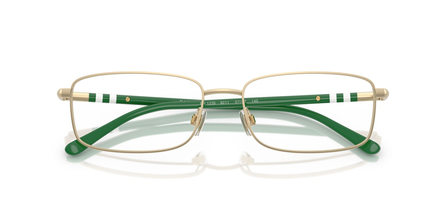 Eyeglasses Polo PH 1235 (9211) color oro pallido semi-brillante shape rectangle lenses lente demo