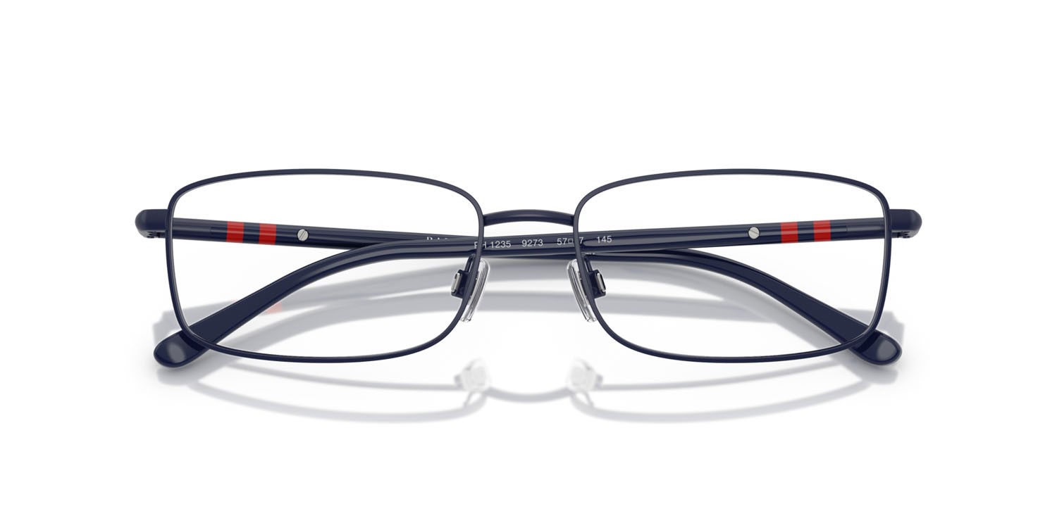 Occhiali da vista Polo PH 1235 (9273) colore blu navy semi-brillante forma rettangolare lenti lente demo