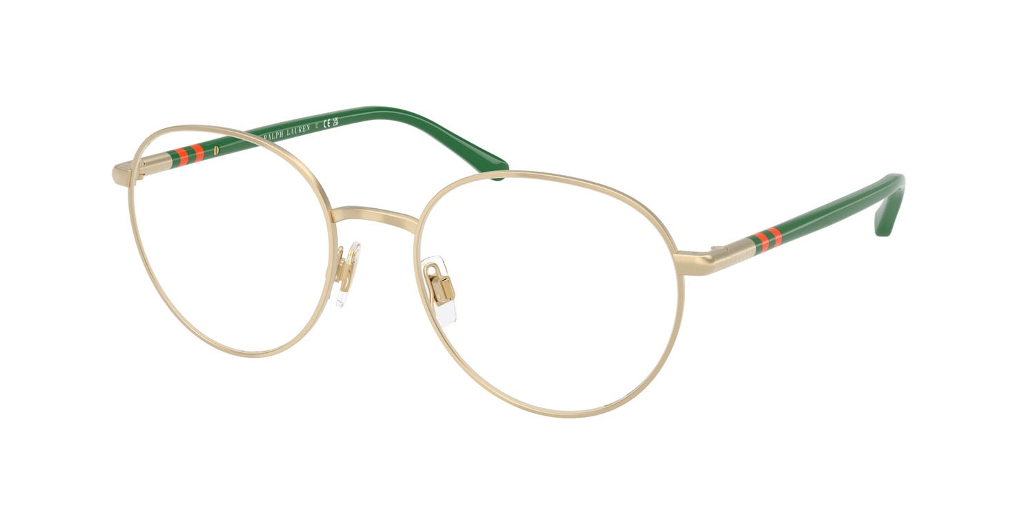 Eyeglasses Polo PH 1236 (9211) color oro pallido semi-brillante shape round lenses lente demo