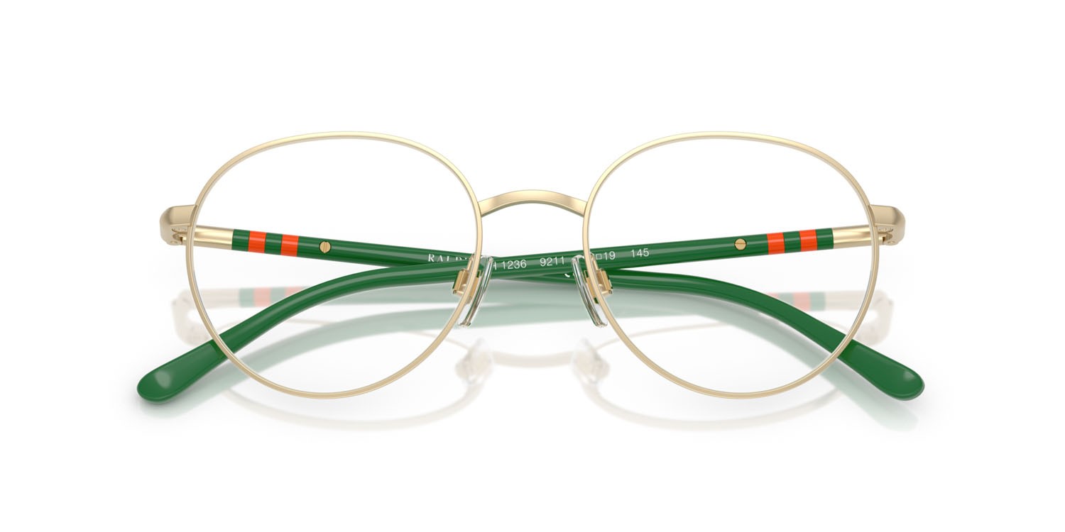 Eyeglasses Polo PH 1236 (9211) color oro pallido semi-brillante shape round lenses lente demo