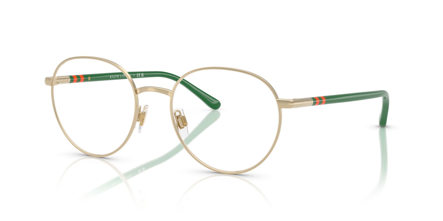 Eyeglasses Polo PH 1236 (9211) color oro pallido semi-brillante shape round lenses lente demo
