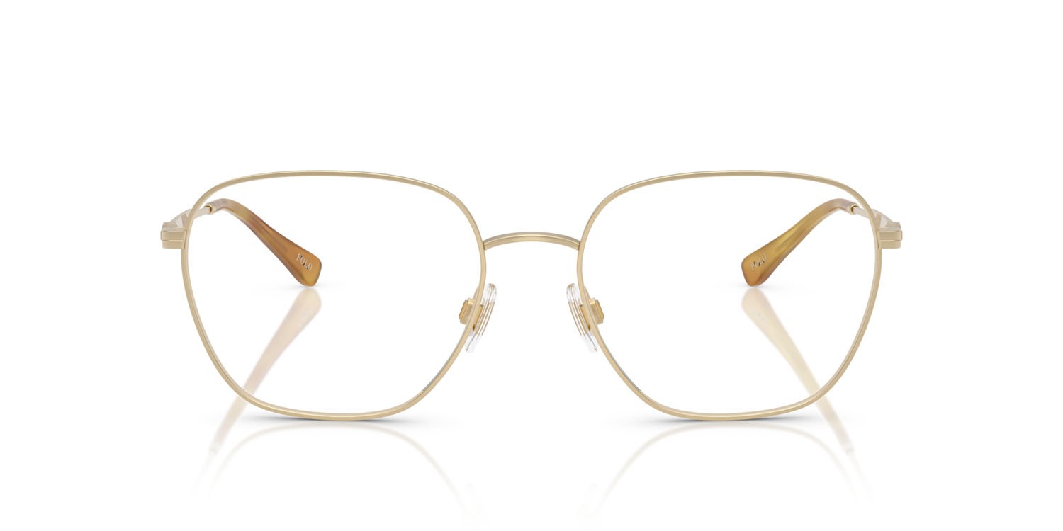 Eyeglasses Polo PH 1237 (9211) color oro pallido semi-brillante shape irregular lenses lente demo