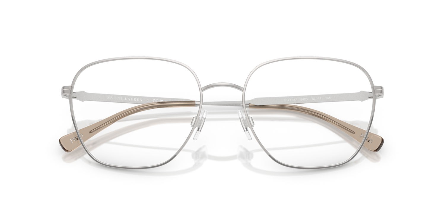 Eyeglasses Polo PH 1237 (9423) color argento spazzolato shape irregular lenses lente demo