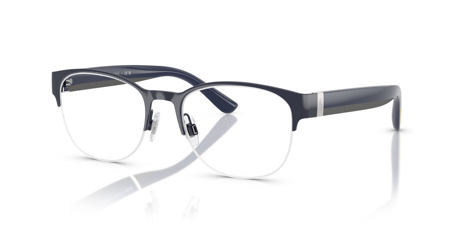 Eyeglasses Polo PH 1238 (9436) color blu navy brillante shape round lenses lente demo