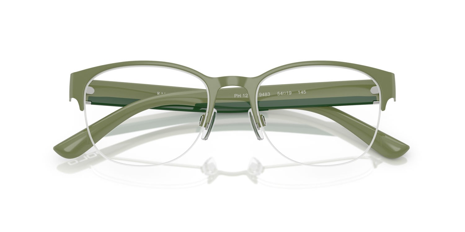 Eyeglasses Polo PH 1238 (9483) color verde lucido shape round lenses lente demo