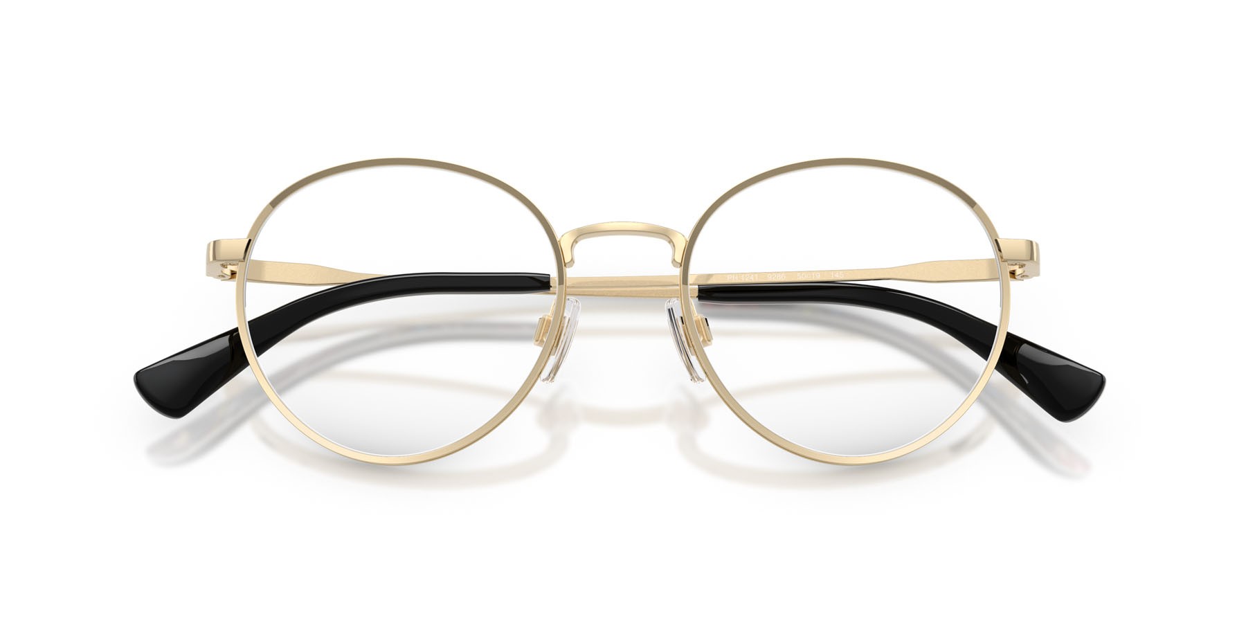 Eyeglasses Polo PH 1241 (9286) color oro pallido lucido shape pantos lenses lente demo