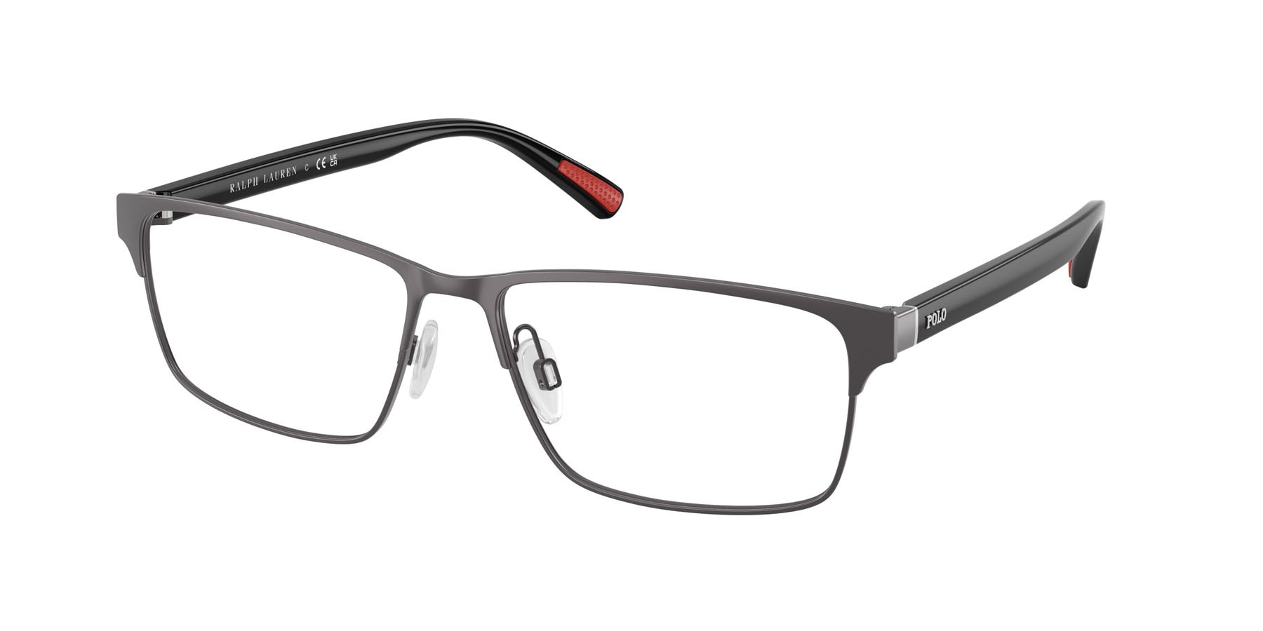Eyeglasses Polo PH 1243 (9215) color gunmetal scuro semi-brillante shape rectangle lenses lente demo