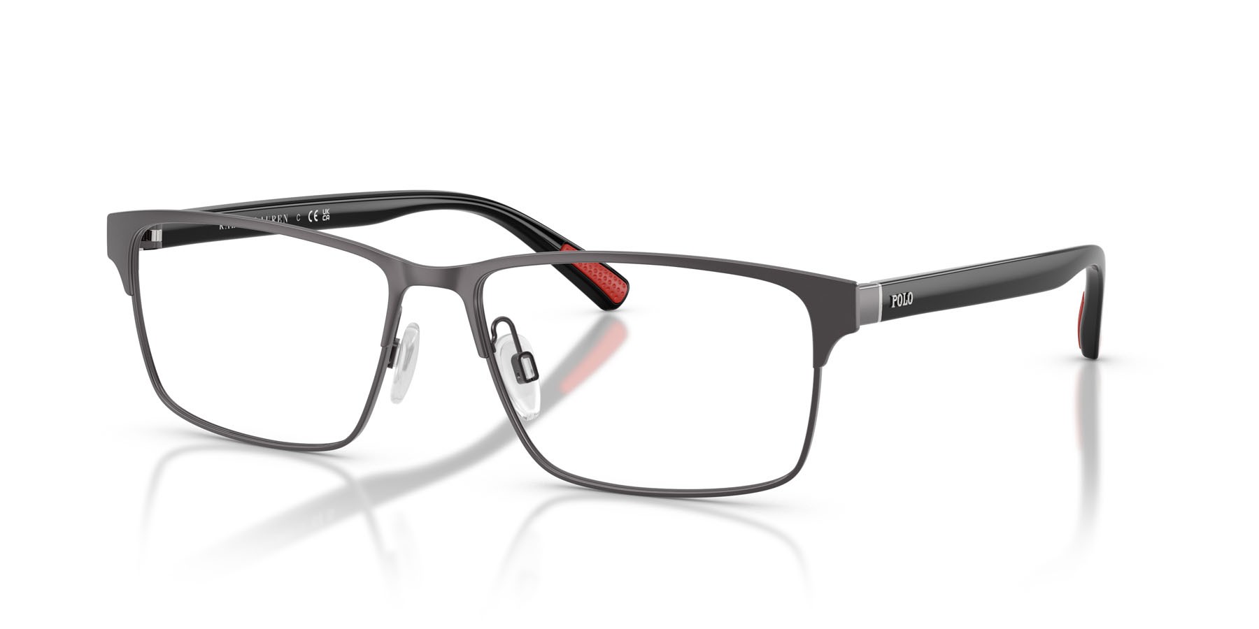 Eyeglasses Polo PH 1243 (9215) color gunmetal scuro semi-brillante shape rectangle lenses lente demo