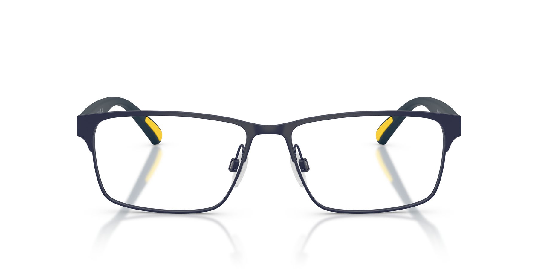 Eyeglasses Polo PH 1243 (9273) color blu navy semi-brillante shape rectangle lenses lente demo