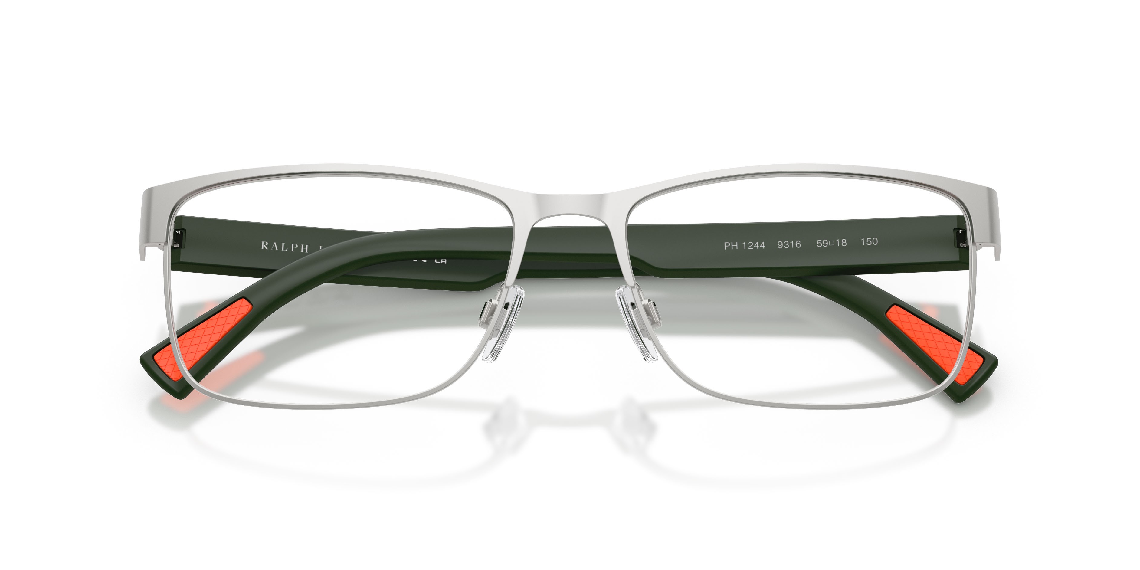 Eyeglasses Polo PH 1244 (9316) color argento semi-brillante shape rectangle lenses lente demo