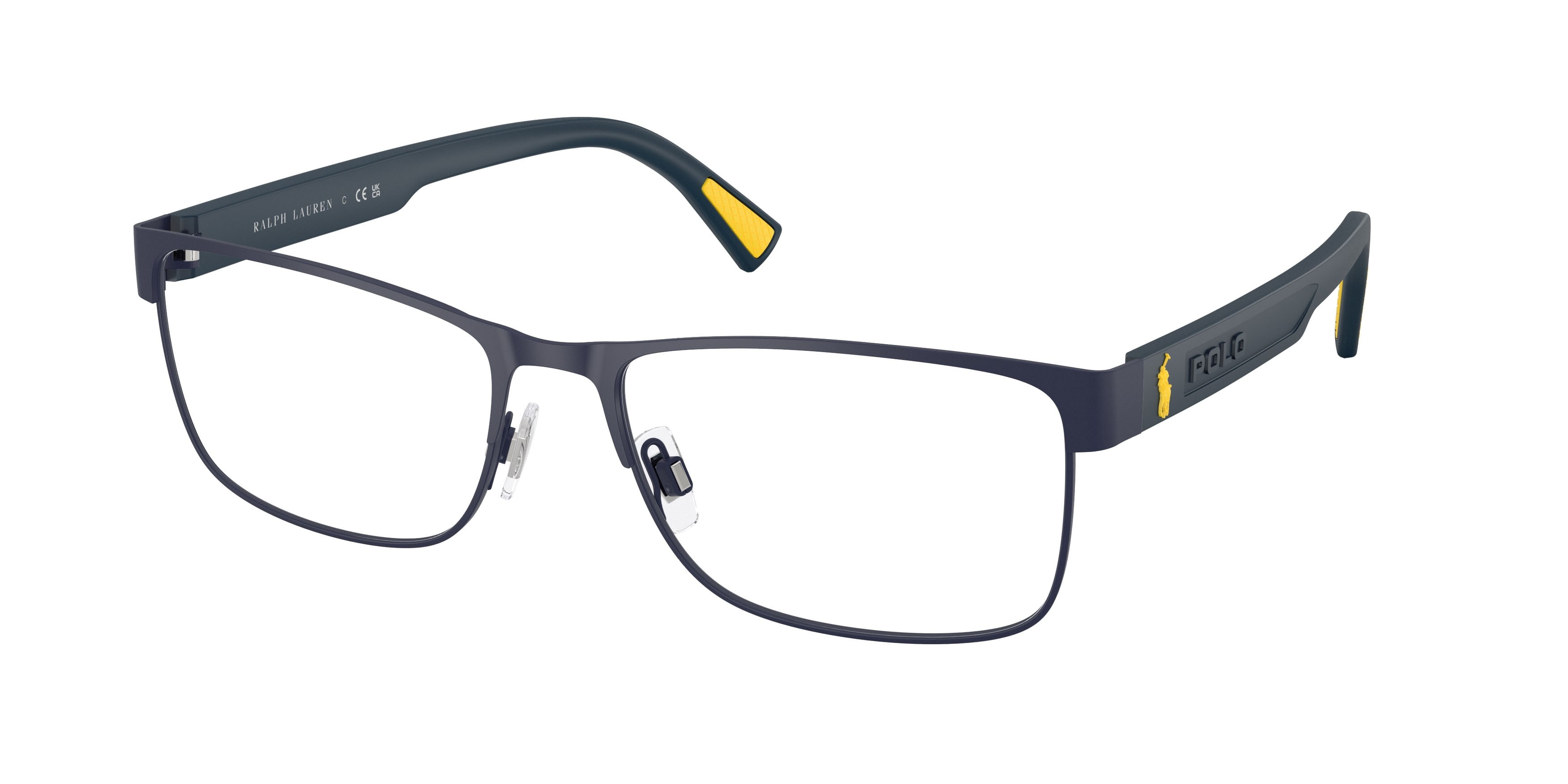Eyeglasses Polo PH 1244 (9364) color blu navy opaco shape rectangle lenses lente demo