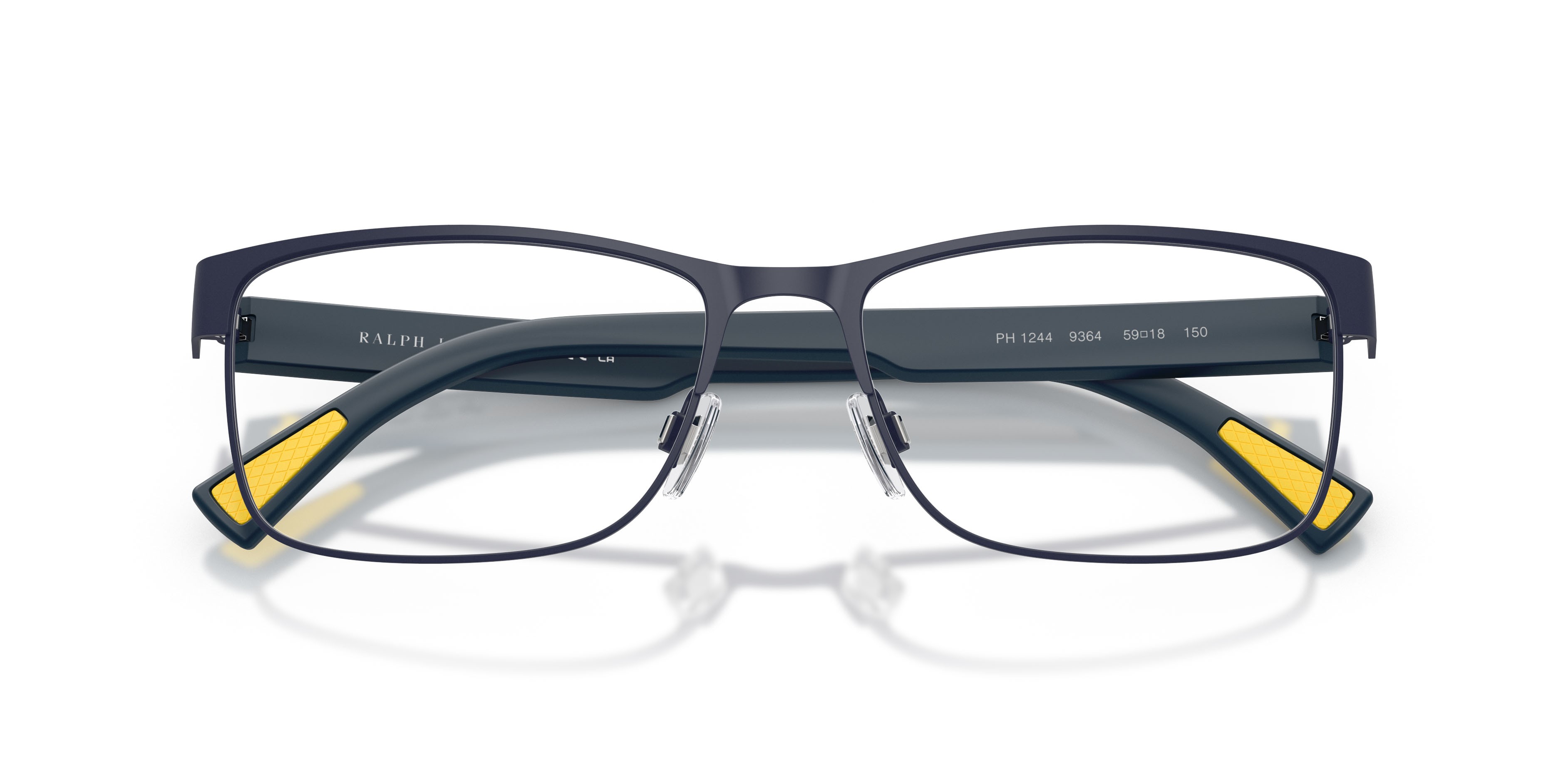 Eyeglasses Polo PH 1244 (9364) color blu navy opaco shape rectangle lenses lente demo