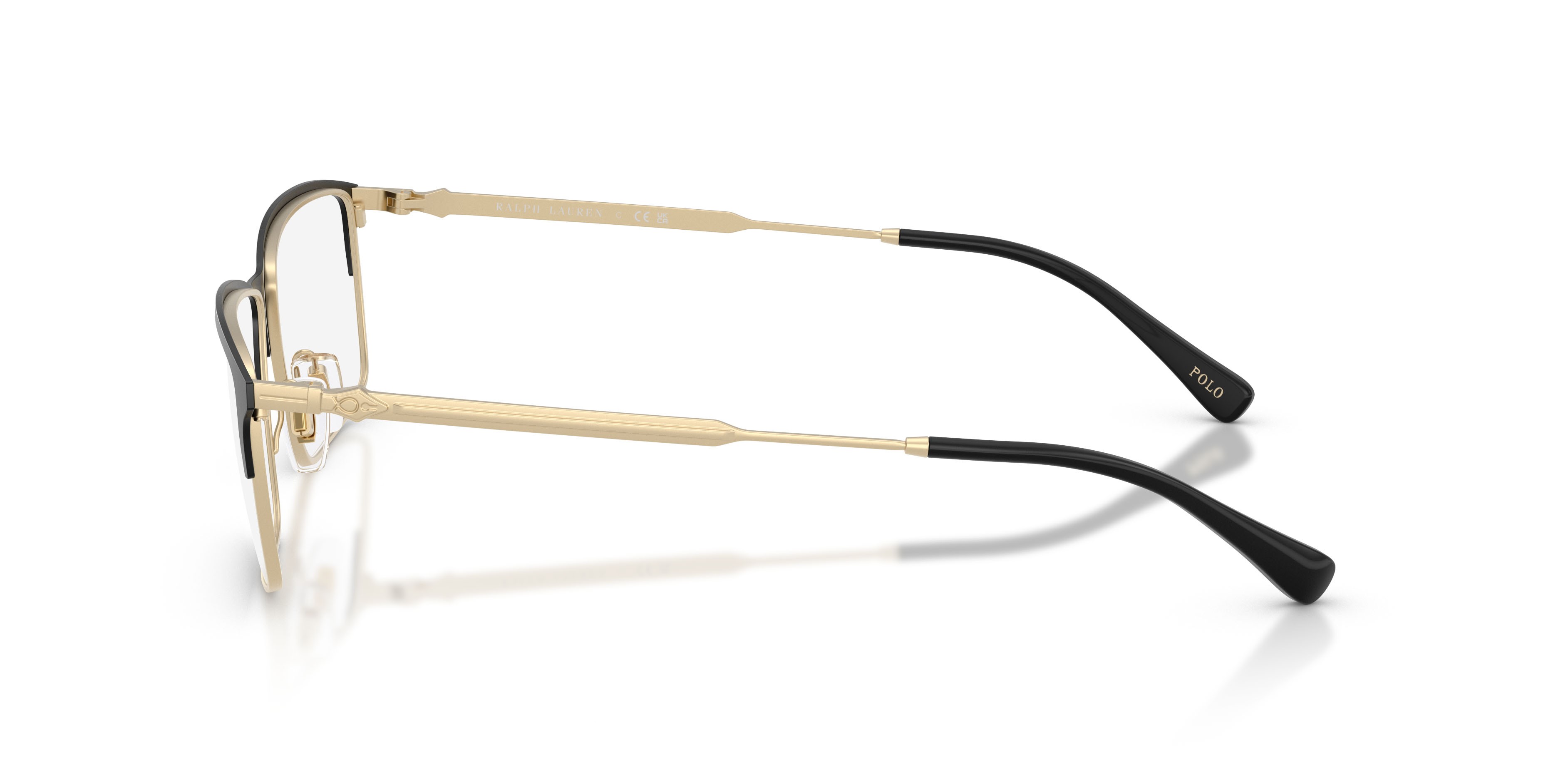 Eyeglasses Polo PH 1245 (9304) color nero/oro pallido shape square lenses lente demo