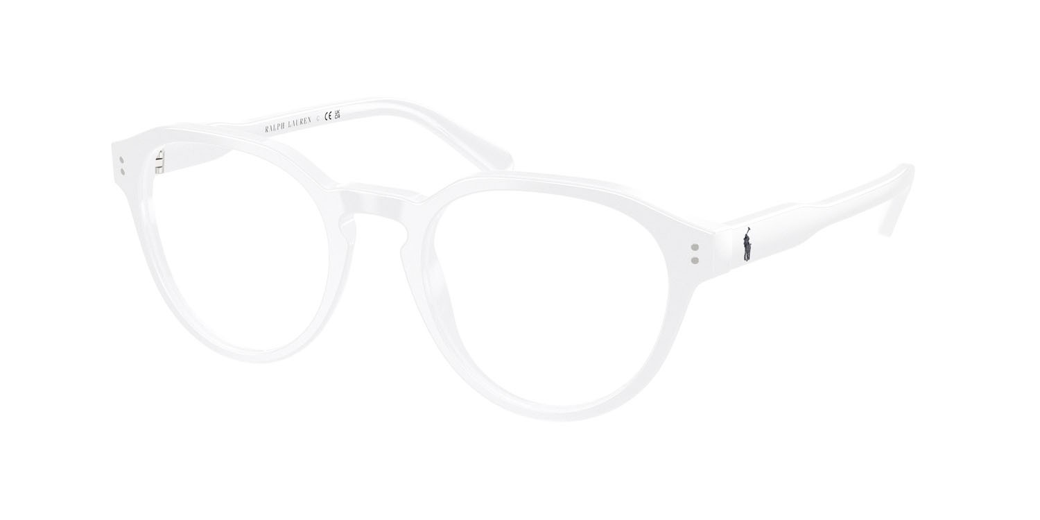 Eyeglasses Polo PH 2233 (5544) color bianco lucido shape pantos lenses lente demo